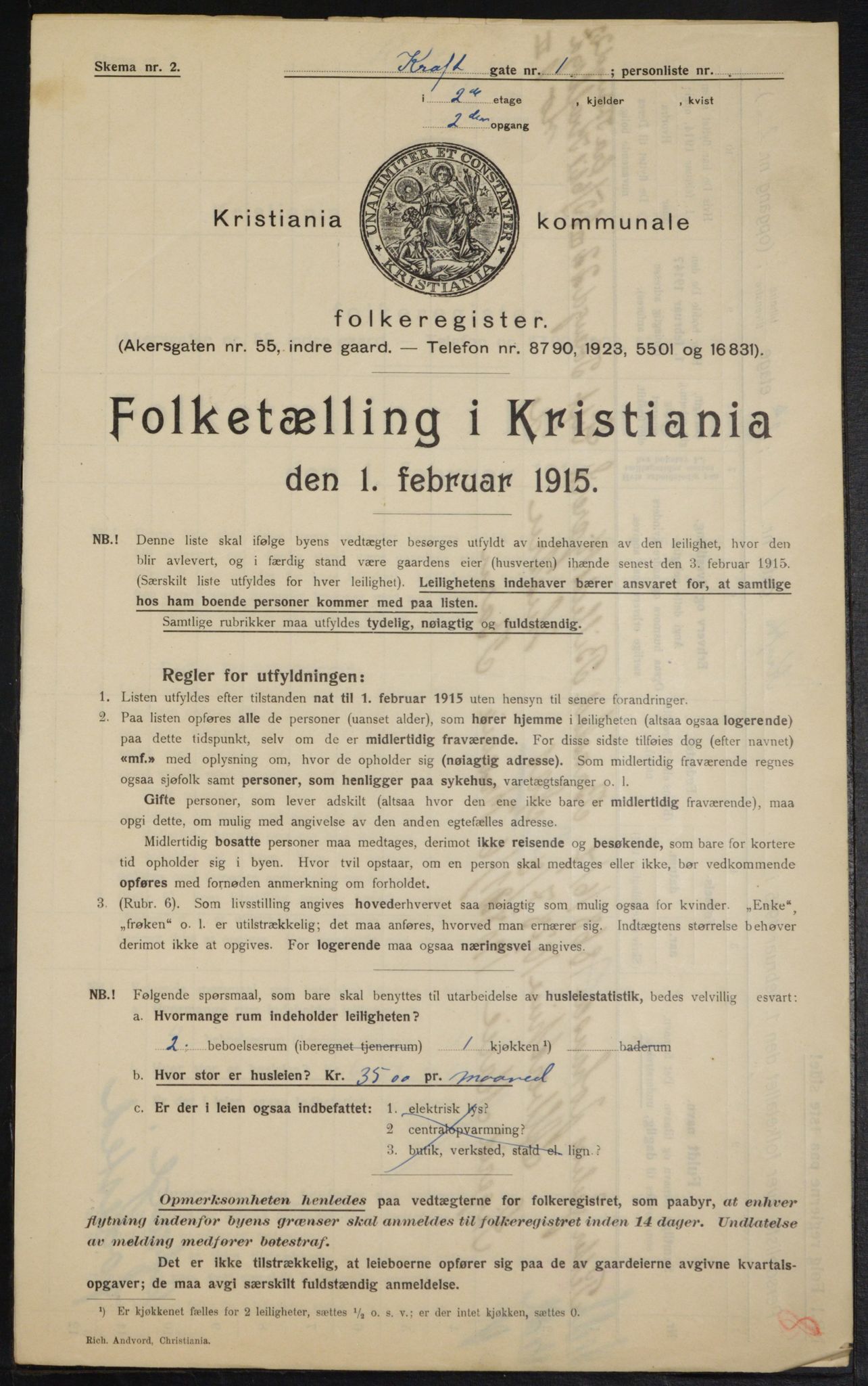 OBA, Municipal Census 1915 for Kristiania, 1915, p. 53438