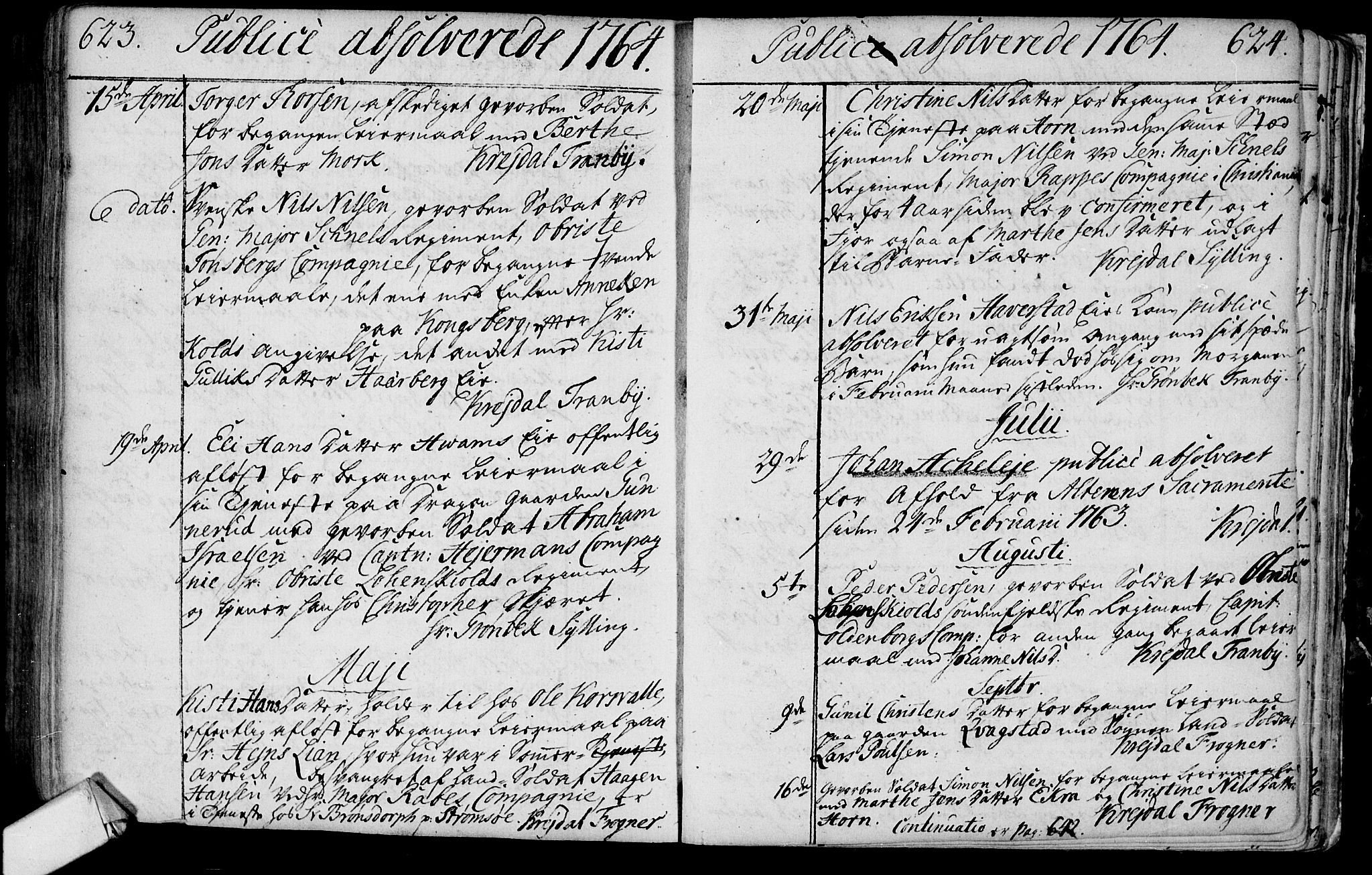 Lier kirkebøker, AV/SAKO-A-230/F/Fa/L0004: Parish register (official) no. I 4, 1749-1764, p. 623-624