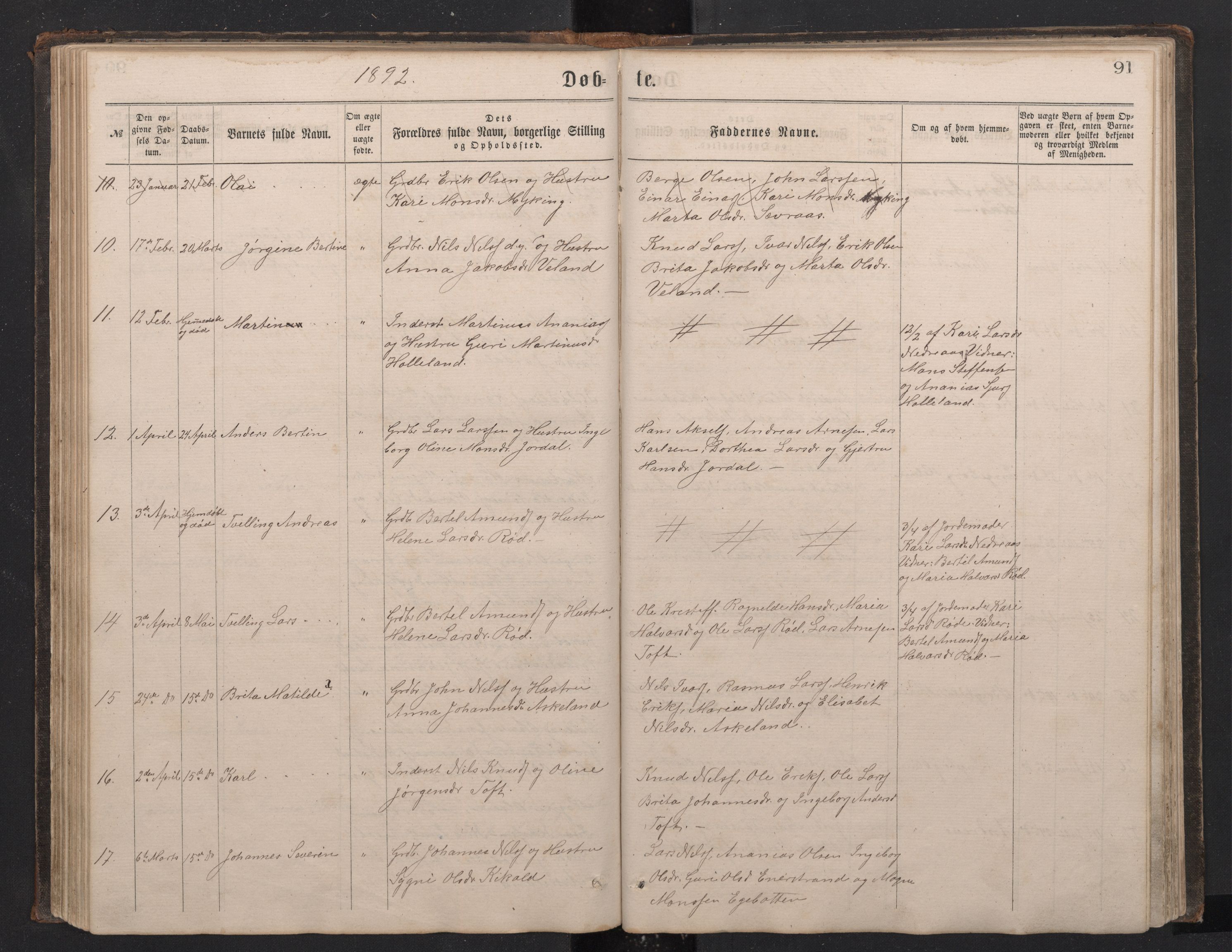 Lindås Sokneprestembete, SAB/A-76701/H/Hab: Parish register (copy) no. E 2, 1867-1892, p. 90b-91a