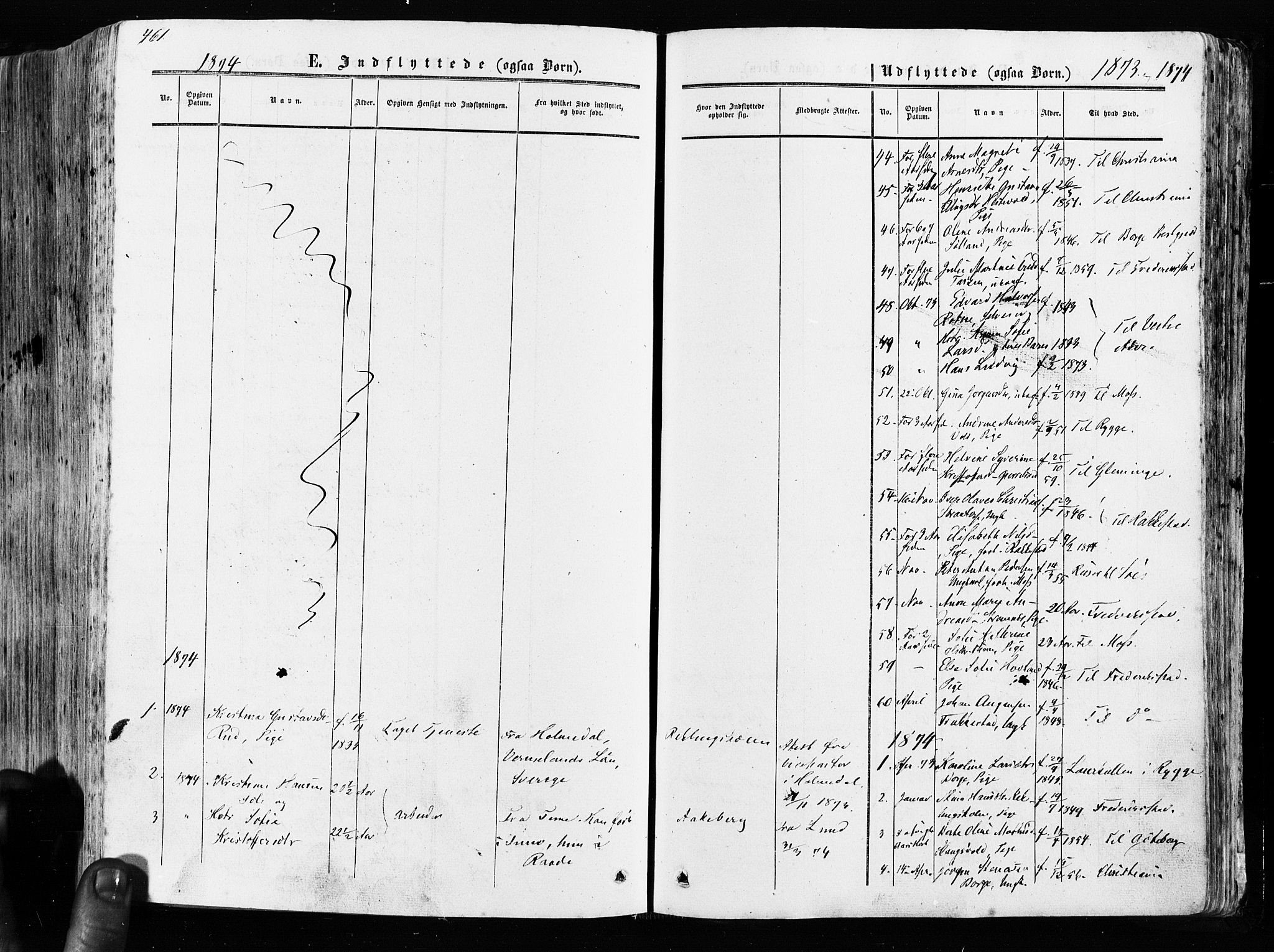 Råde prestekontor kirkebøker, AV/SAO-A-2009/F/Fa/L0006: Parish register (official) no. 6, 1854-1877, p. 461