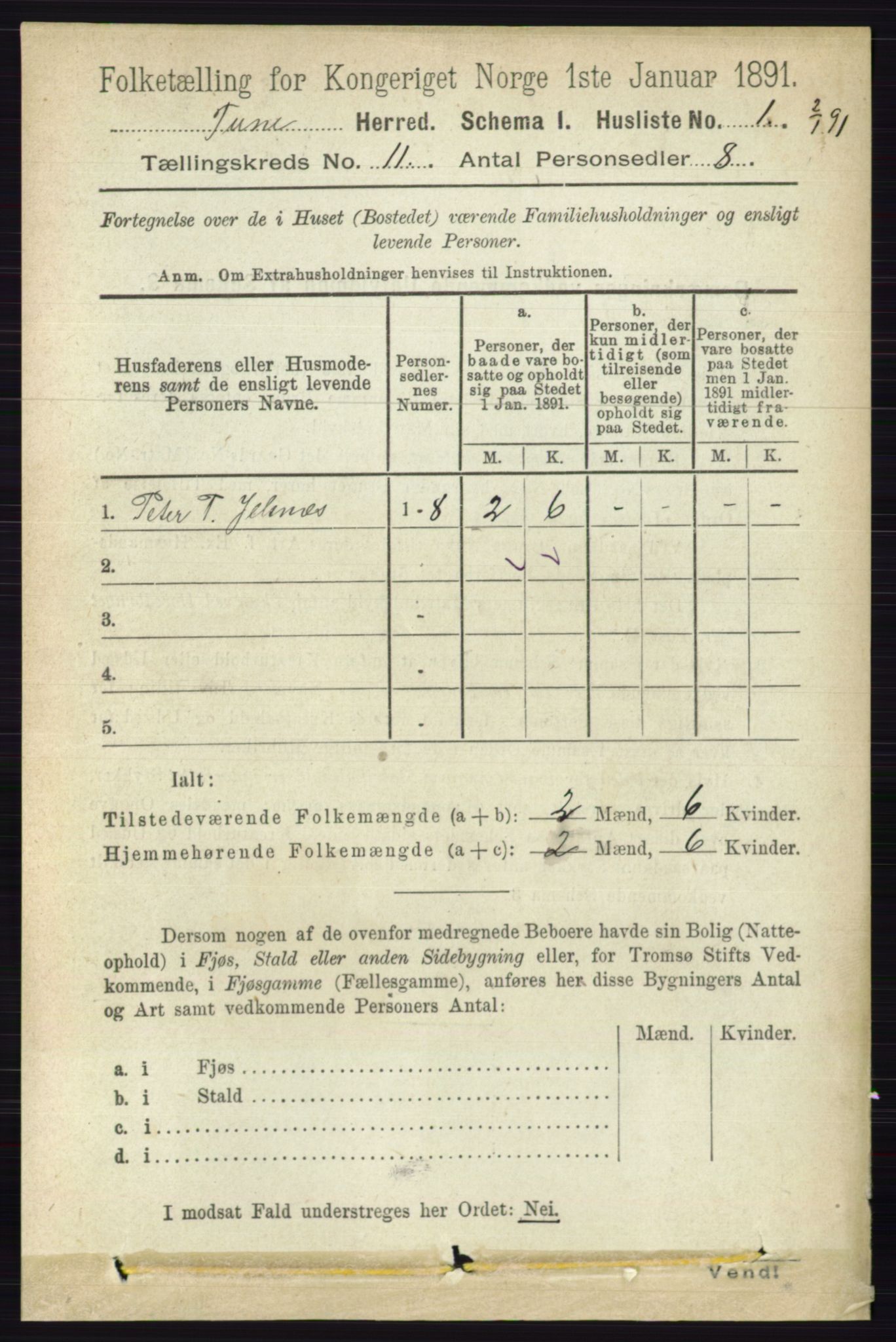 RA, 1891 census for 0130 Tune, 1891, p. 6900