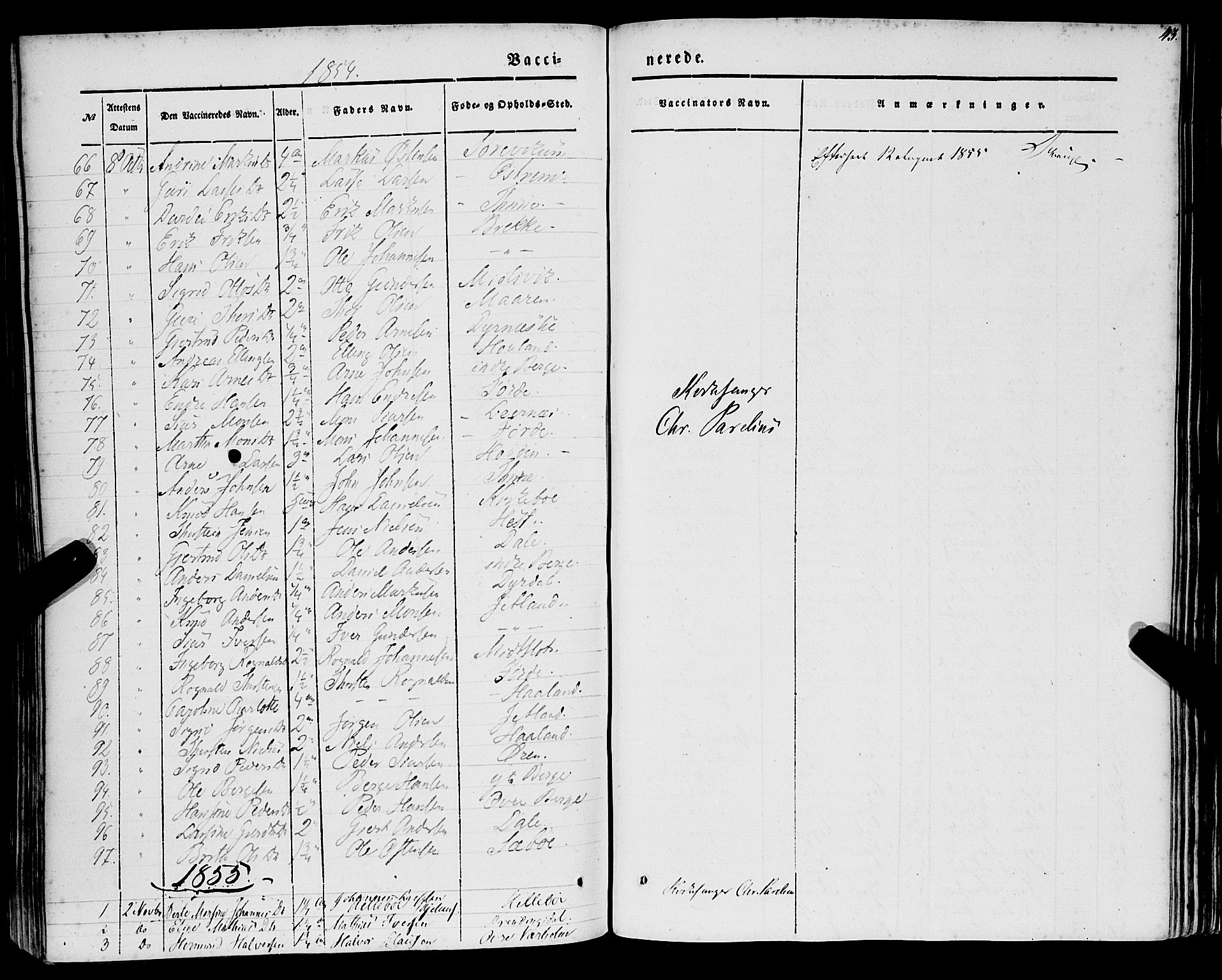 Lavik sokneprestembete, SAB/A-80901: Parish register (official) no. A 3, 1843-1863, p. 43