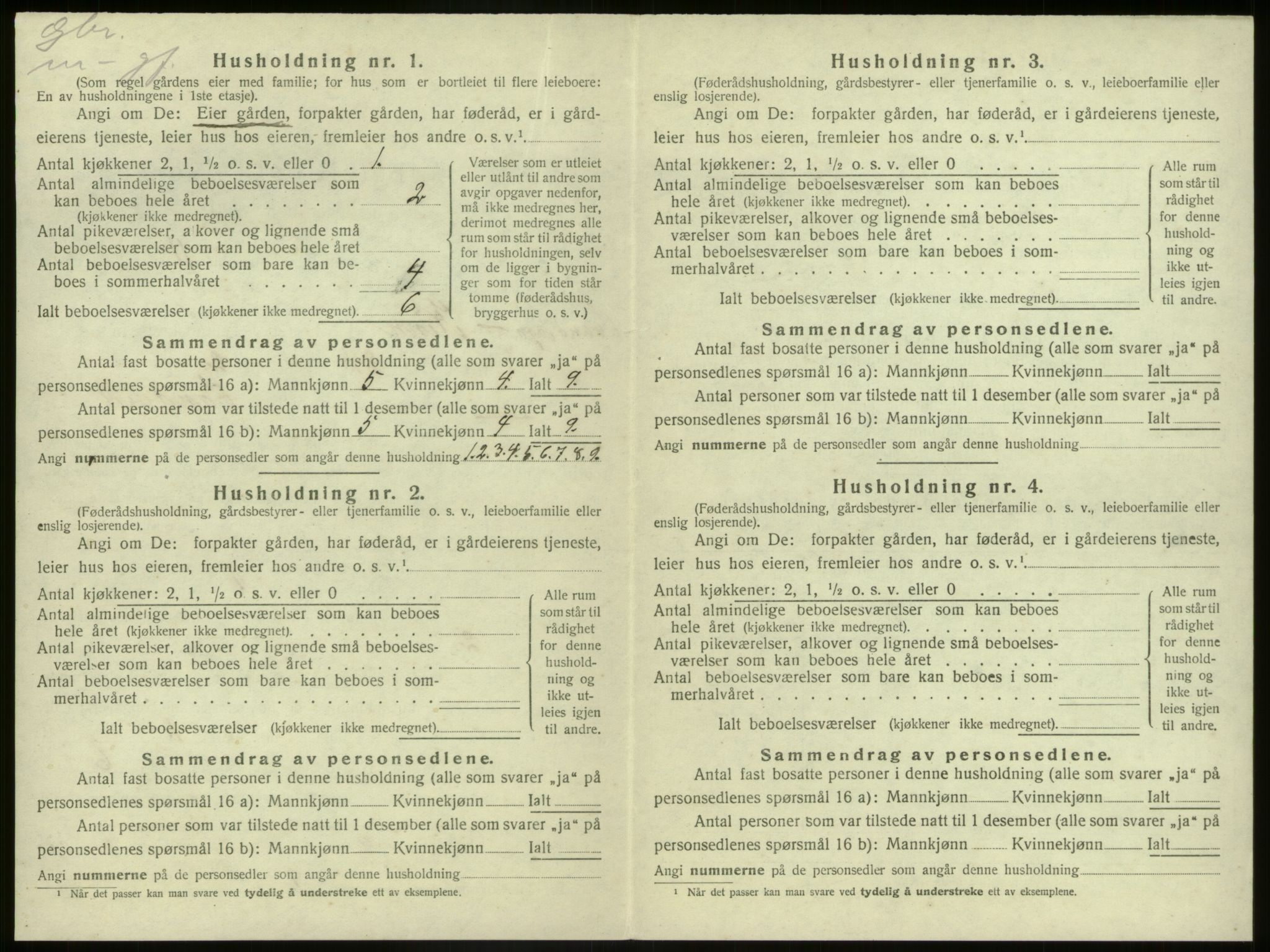 SAB, 1920 census for Kinn, 1920, p. 1582