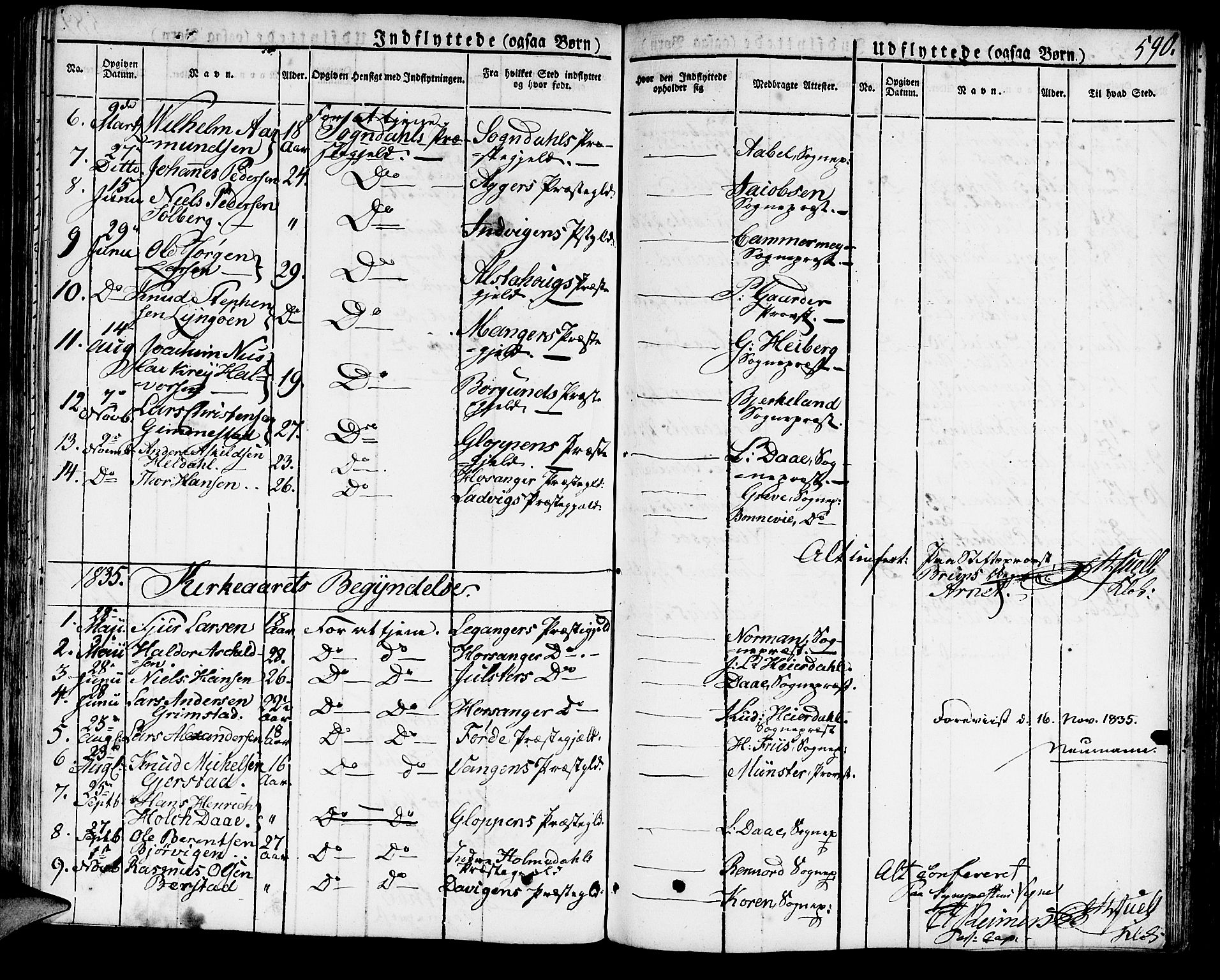 Domkirken sokneprestembete, SAB/A-74801/H/Haa/L0012: Parish register (official) no. A 12, 1821-1840, p. 590