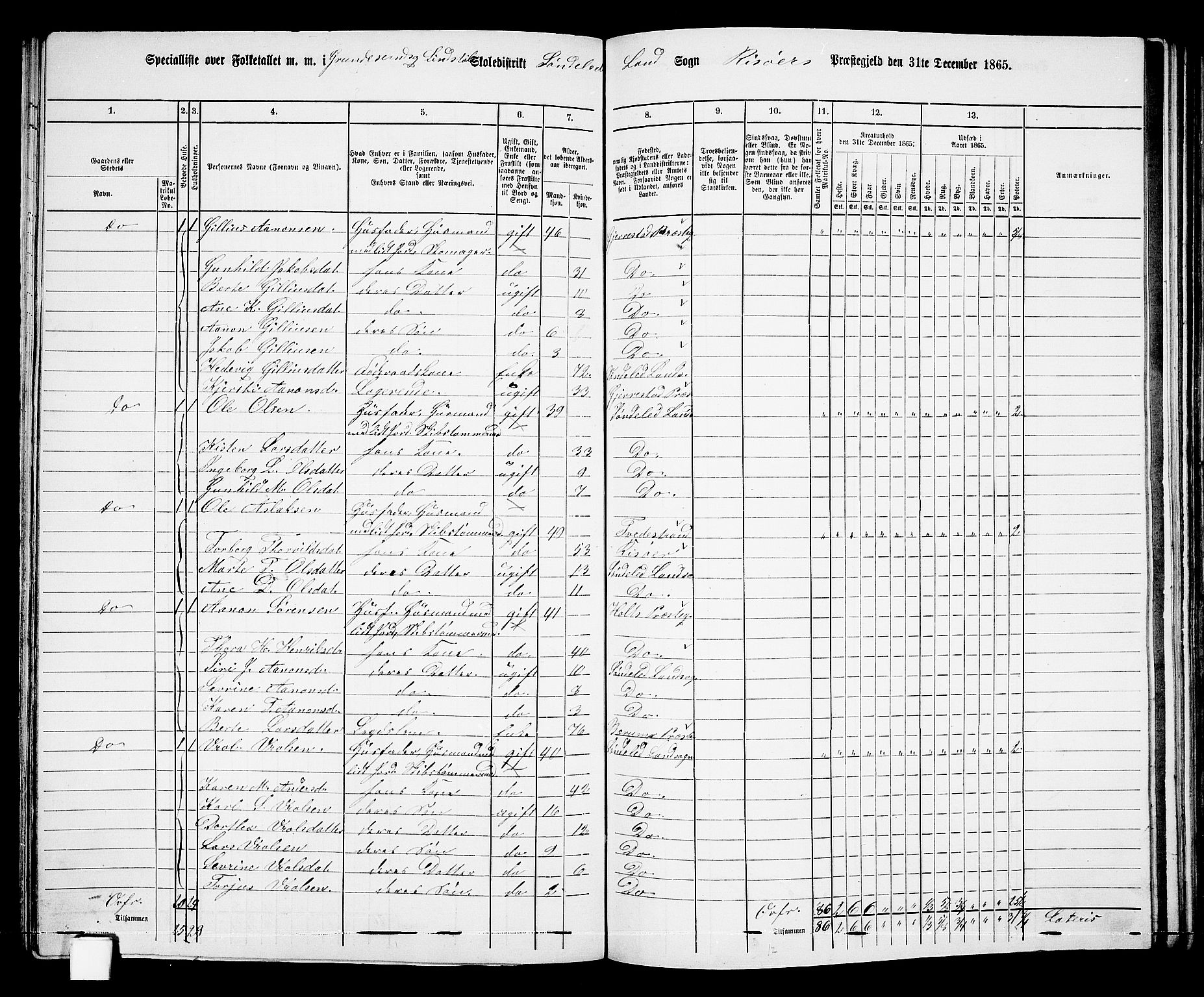 RA, 1865 census for Risør/Søndeled, 1865, p. 103