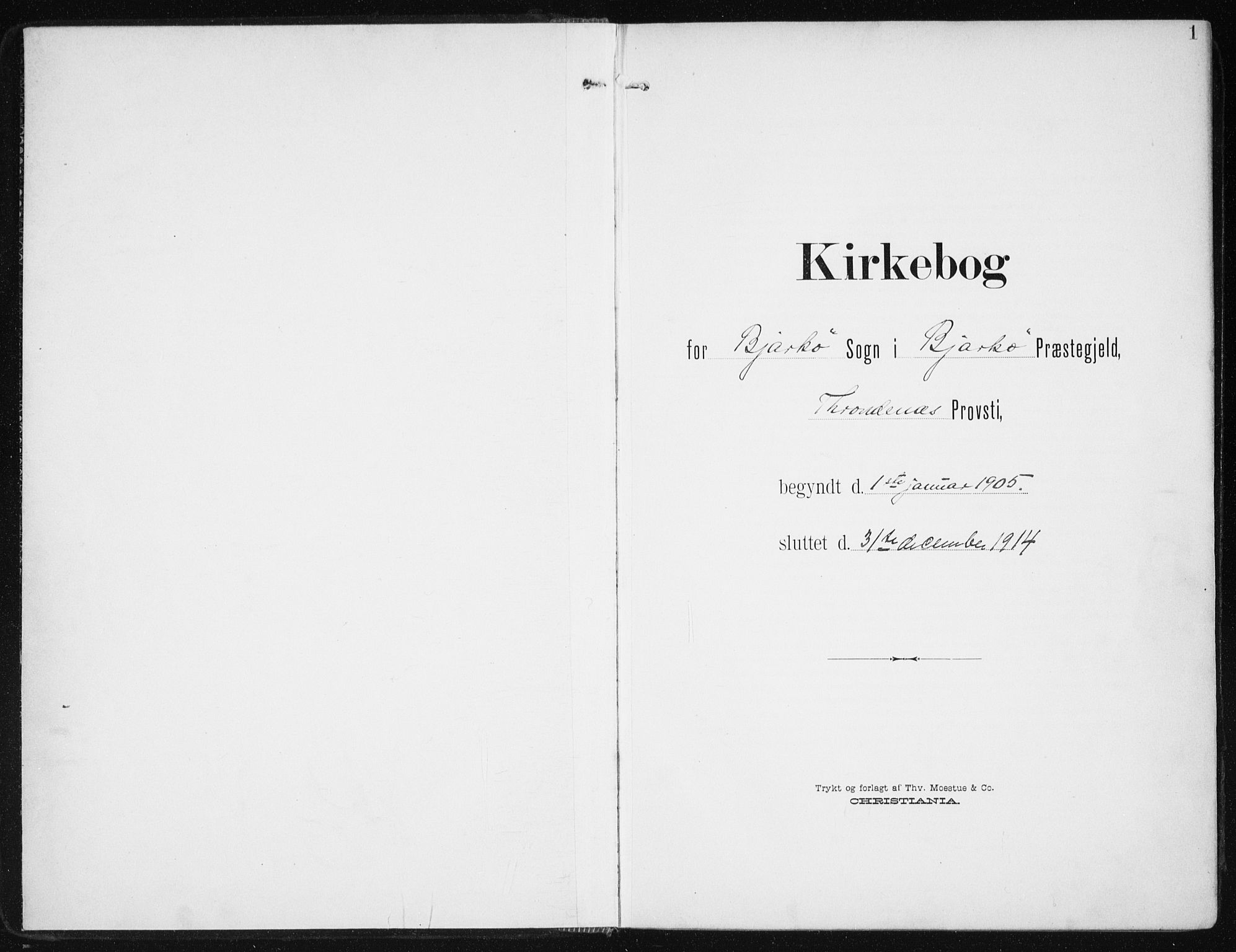 Sand/Bjarkøy sokneprestkontor, SATØ/S-0811/I/Ia/Iaa/L0005kirke: Parish register (official) no. 5, 1905-1914, p. 1