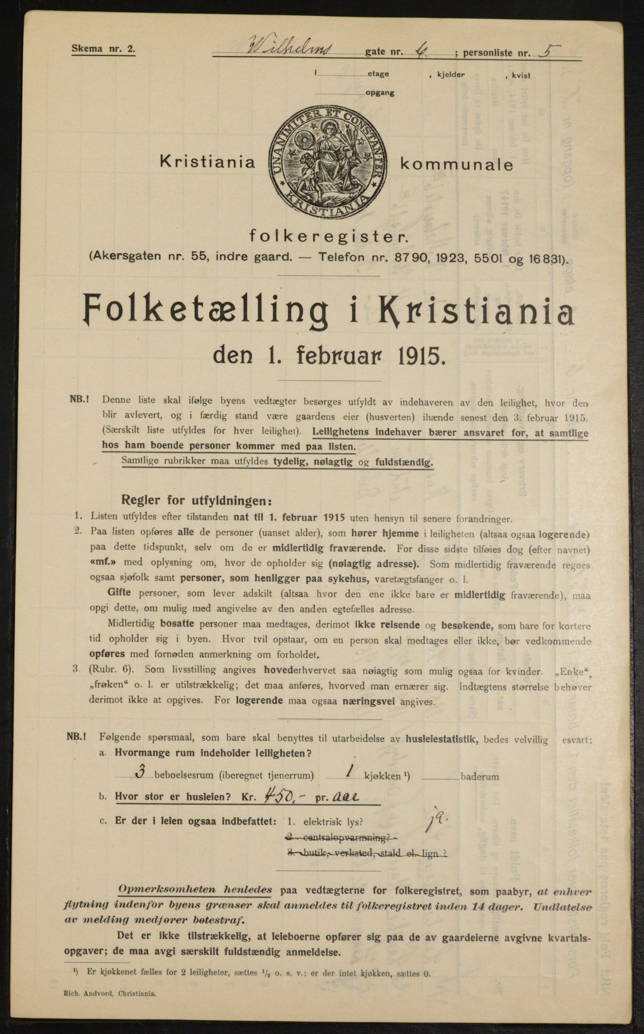 OBA, Municipal Census 1915 for Kristiania, 1915, p. 128836