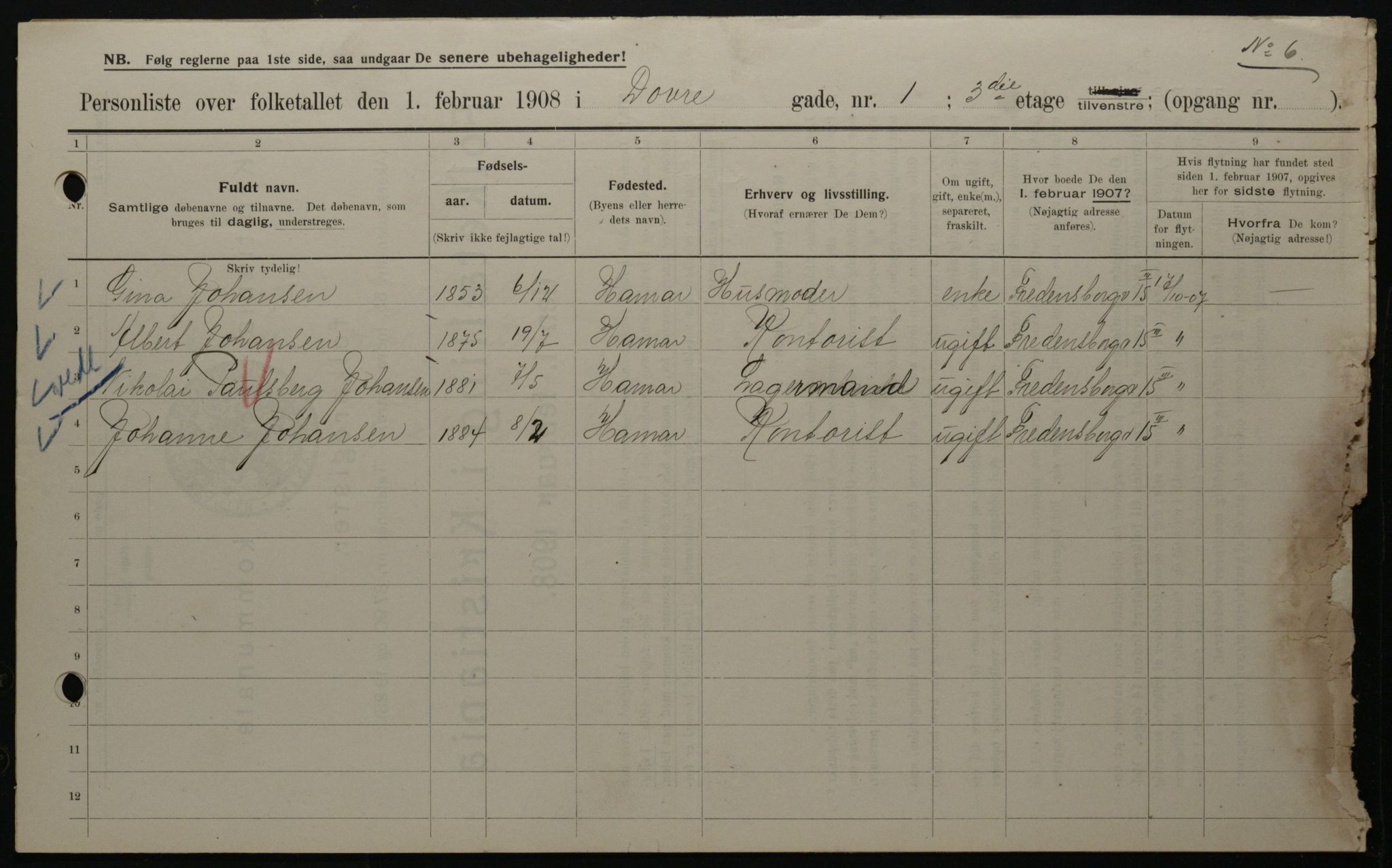 OBA, Municipal Census 1908 for Kristiania, 1908, p. 14928