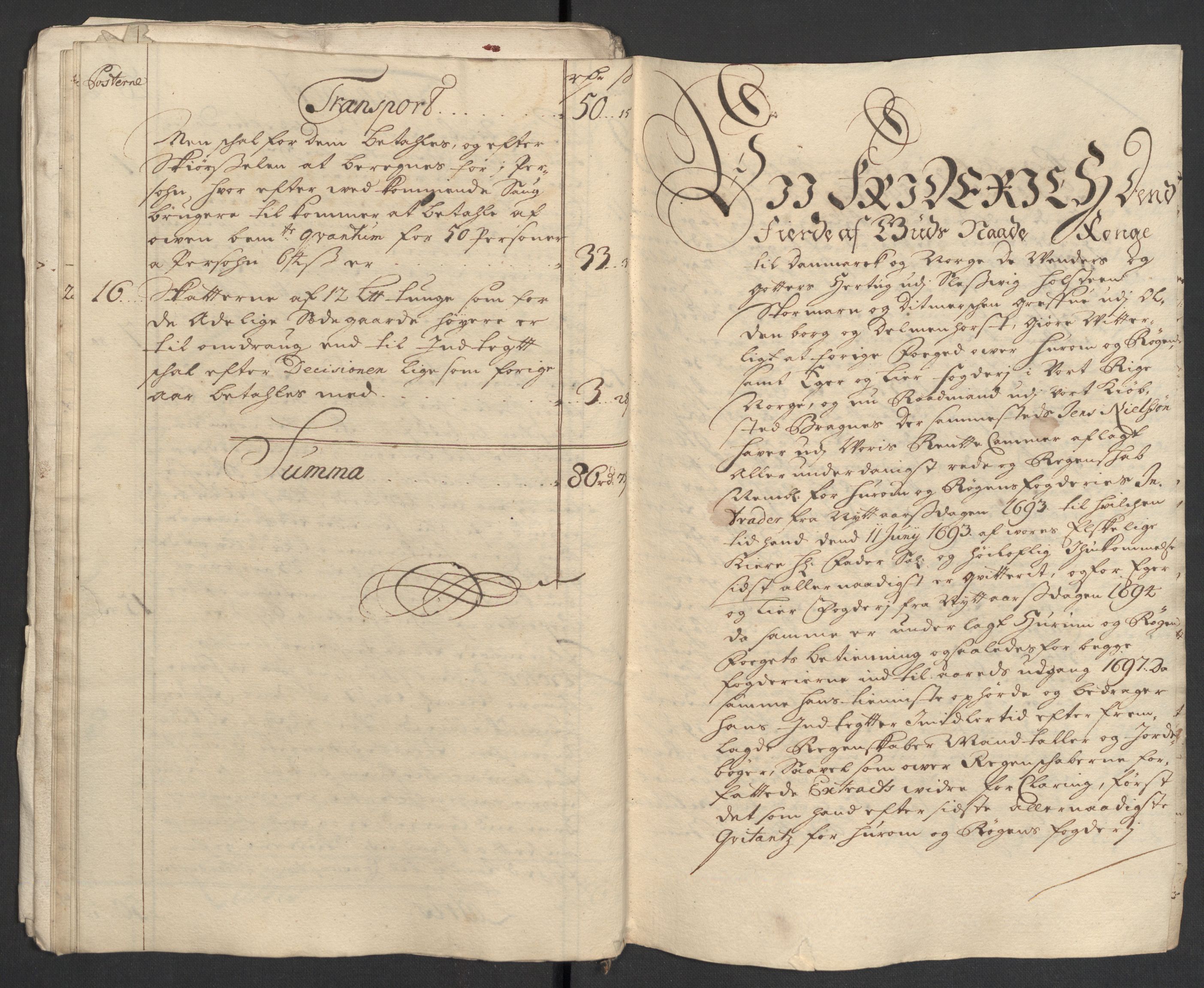 Rentekammeret inntil 1814, Reviderte regnskaper, Fogderegnskap, AV/RA-EA-4092/R30/L1695: Fogderegnskap Hurum, Røyken, Eiker og Lier, 1697, p. 308