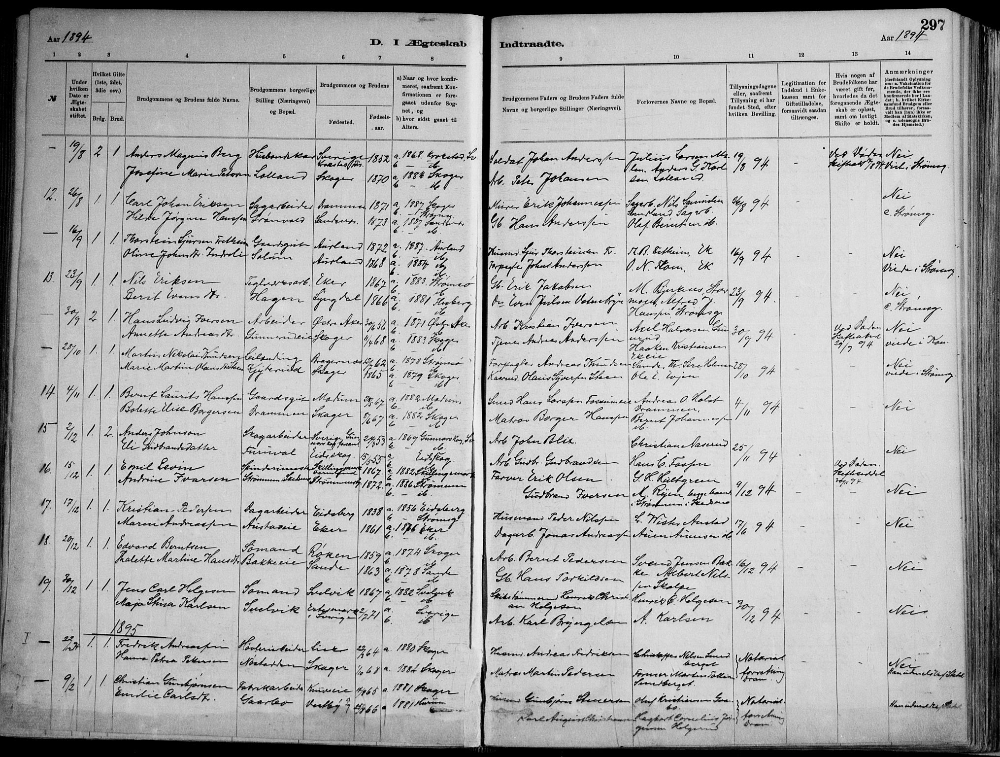 Skoger kirkebøker, AV/SAKO-A-59/F/Fa/L0006: Parish register (official) no. I 6, 1885-1910, p. 297