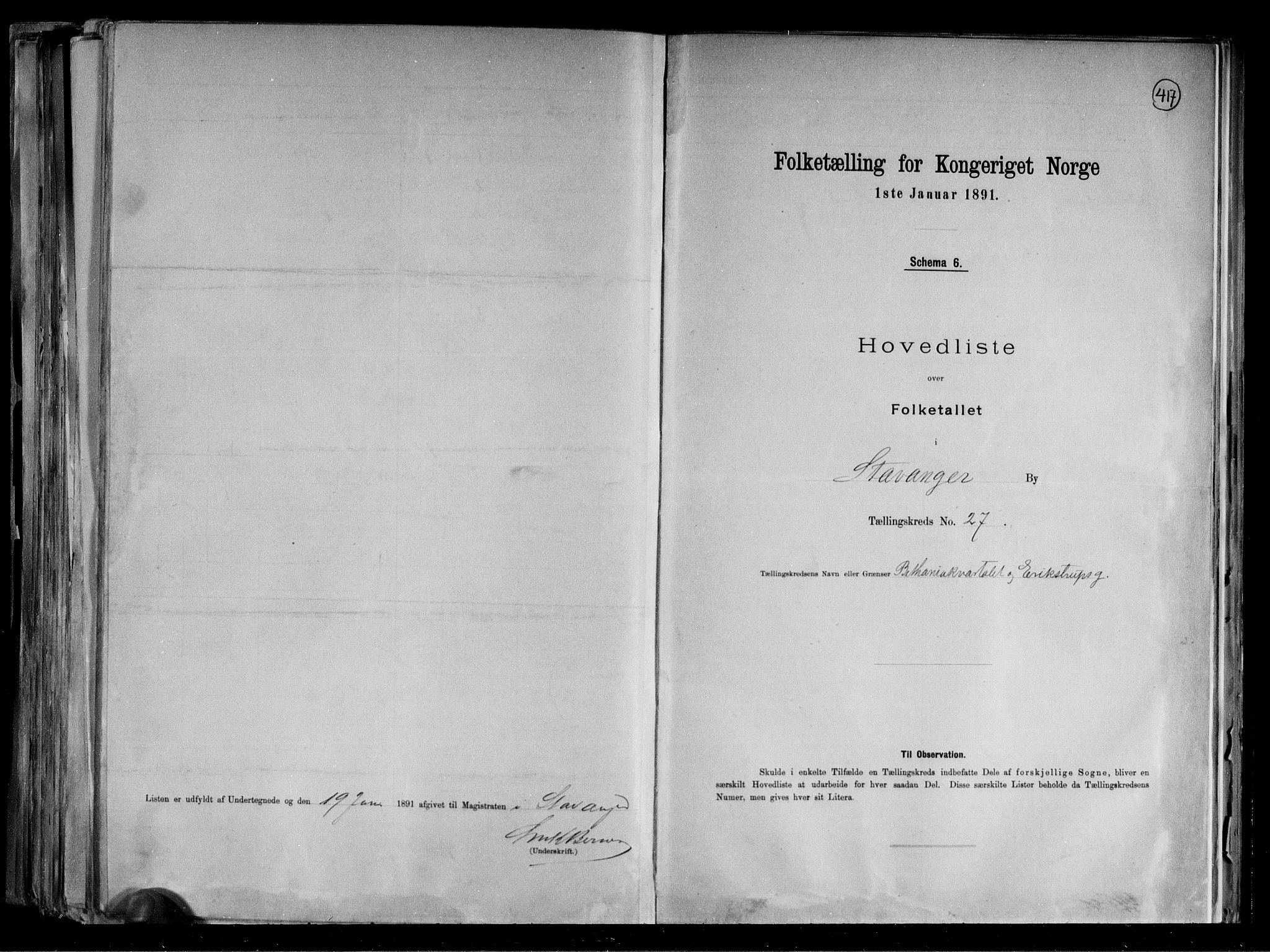 RA, 1891 census for 1103 Stavanger, 1891, p. 64