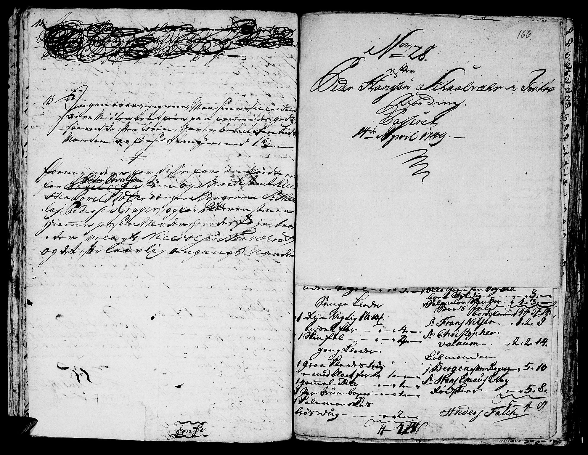 Helgeland sorenskriveri, SAT/A-0004/3/3A/L0016: Konseptprotokoll 1, 1748-1749, p. 165b-166a