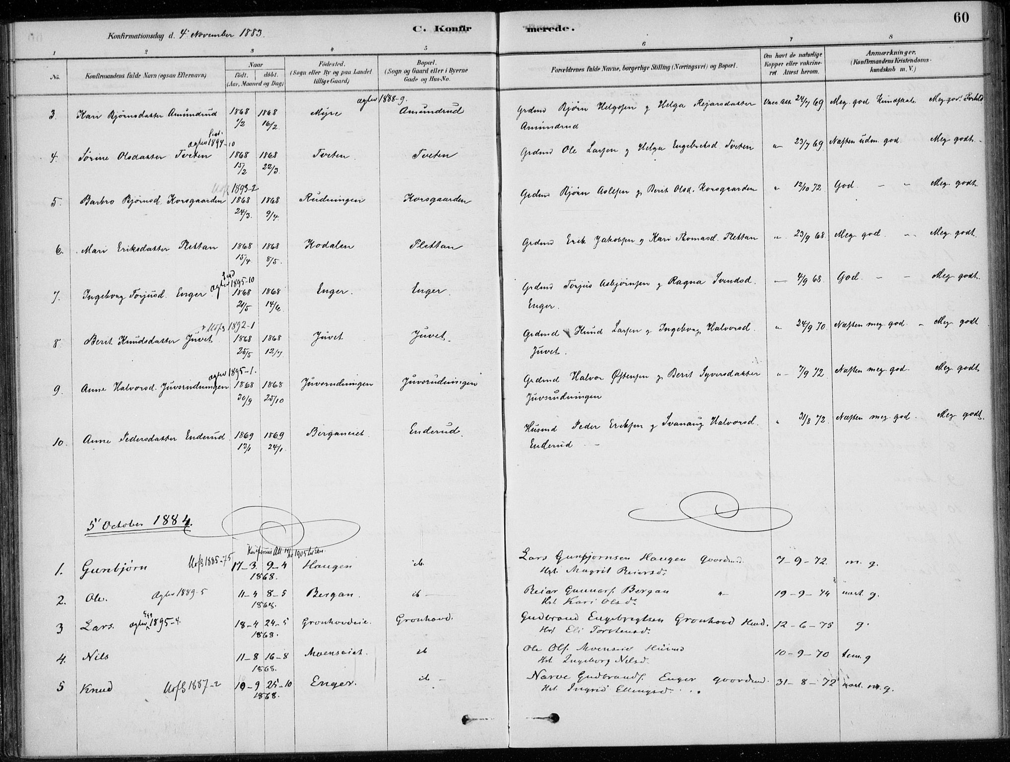 Sigdal kirkebøker, AV/SAKO-A-245/F/Fc/L0001: Parish register (official) no. III 1, 1879-1893, p. 60