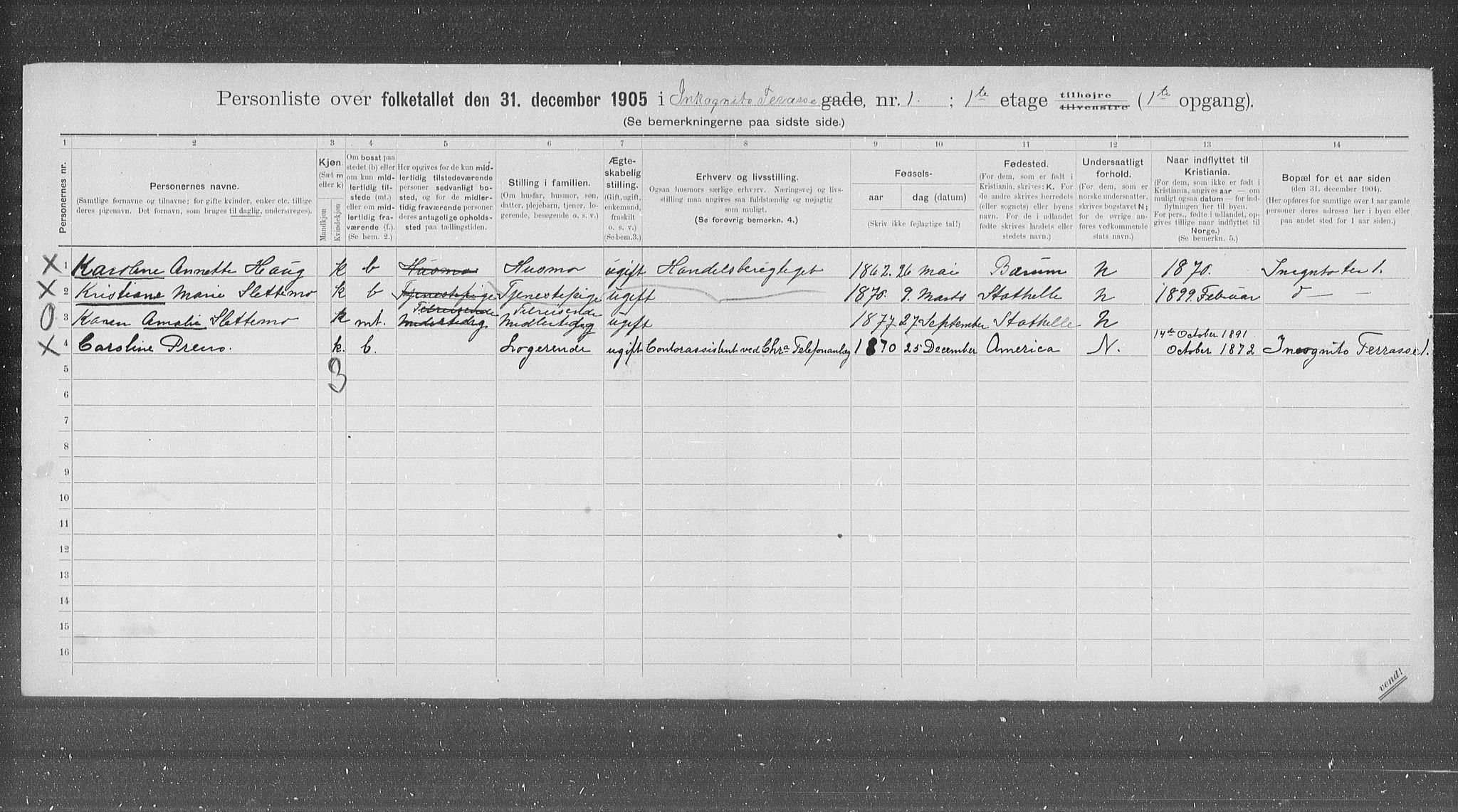 OBA, Municipal Census 1905 for Kristiania, 1905, p. 23178