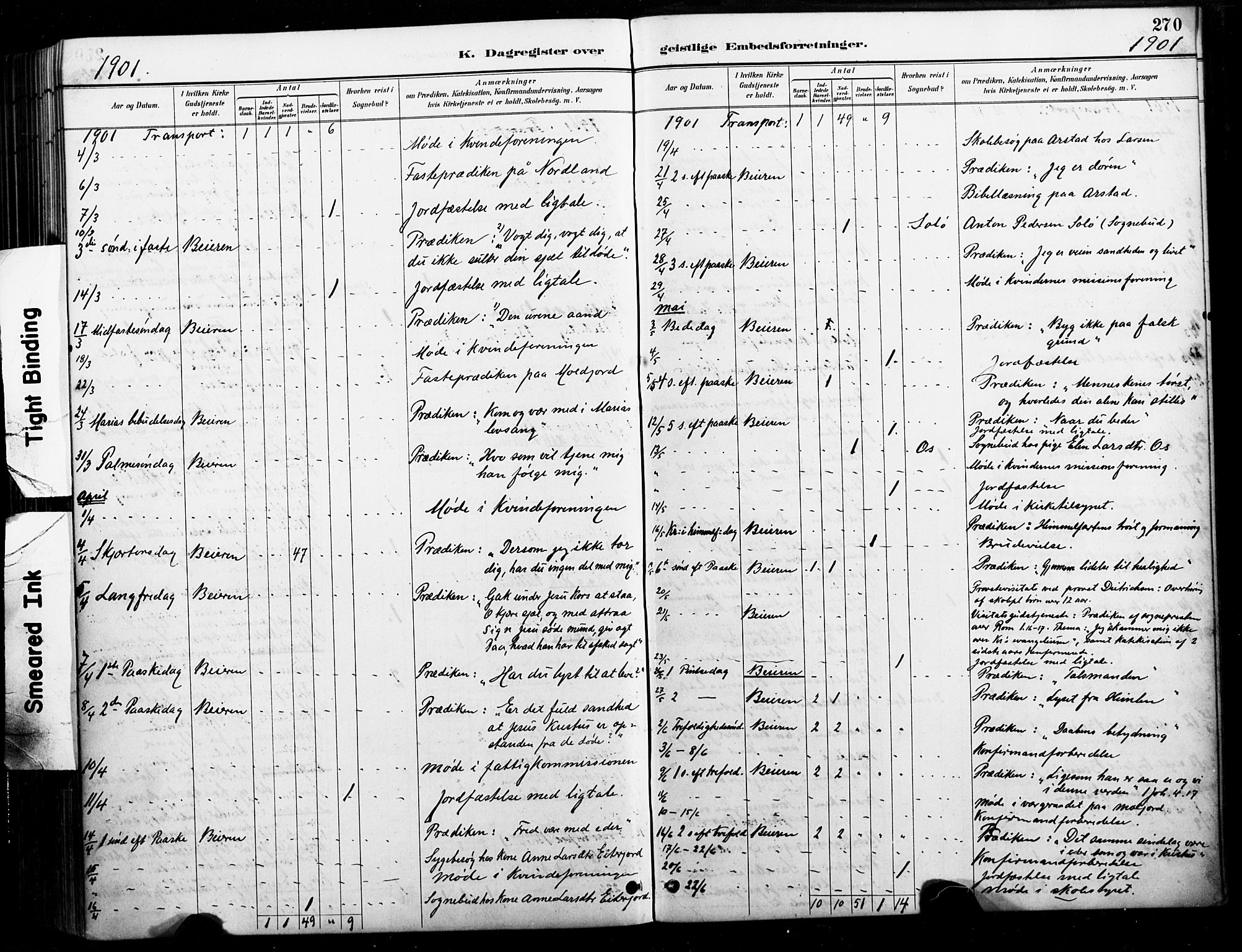 Ministerialprotokoller, klokkerbøker og fødselsregistre - Nordland, AV/SAT-A-1459/846/L0646: Parish register (official) no. 846A04, 1887-1901, p. 270