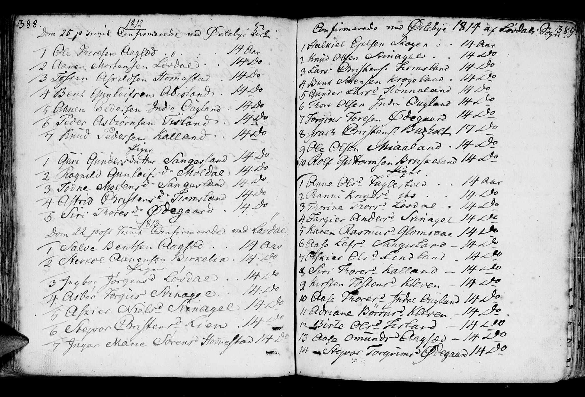 Holum sokneprestkontor, AV/SAK-1111-0022/F/Fa/Fab/L0004: Parish register (official) no. A 4, 1774-1847, p. 388-389