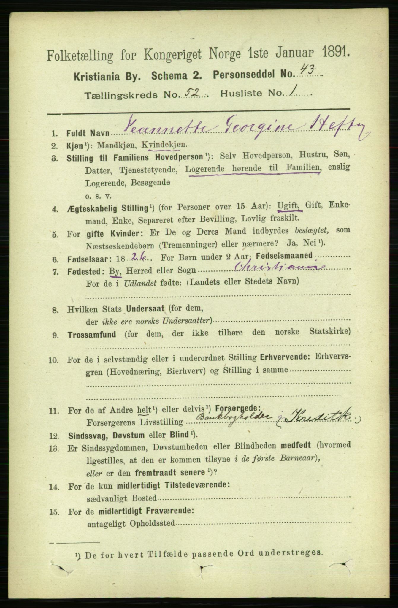 RA, 1891 census for 0301 Kristiania, 1891, p. 29606