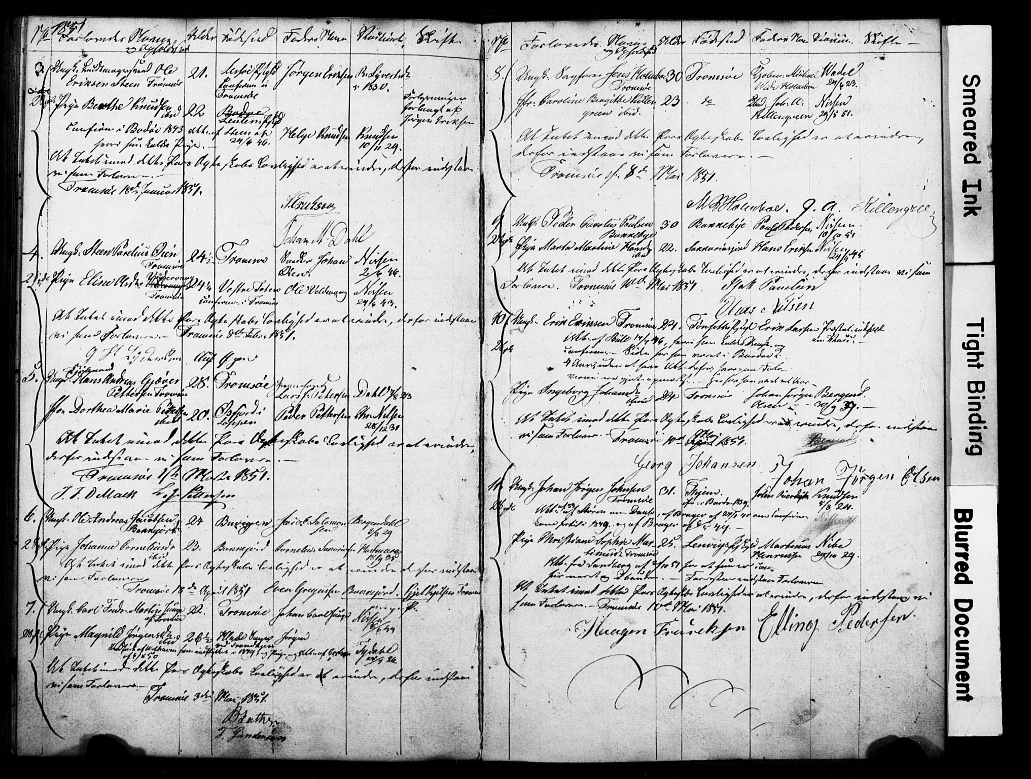 Tromsø sokneprestkontor/stiftsprosti/domprosti, SATØ/S-1343/H/Hc/L0096: Banns register no. 2, 1838-1851