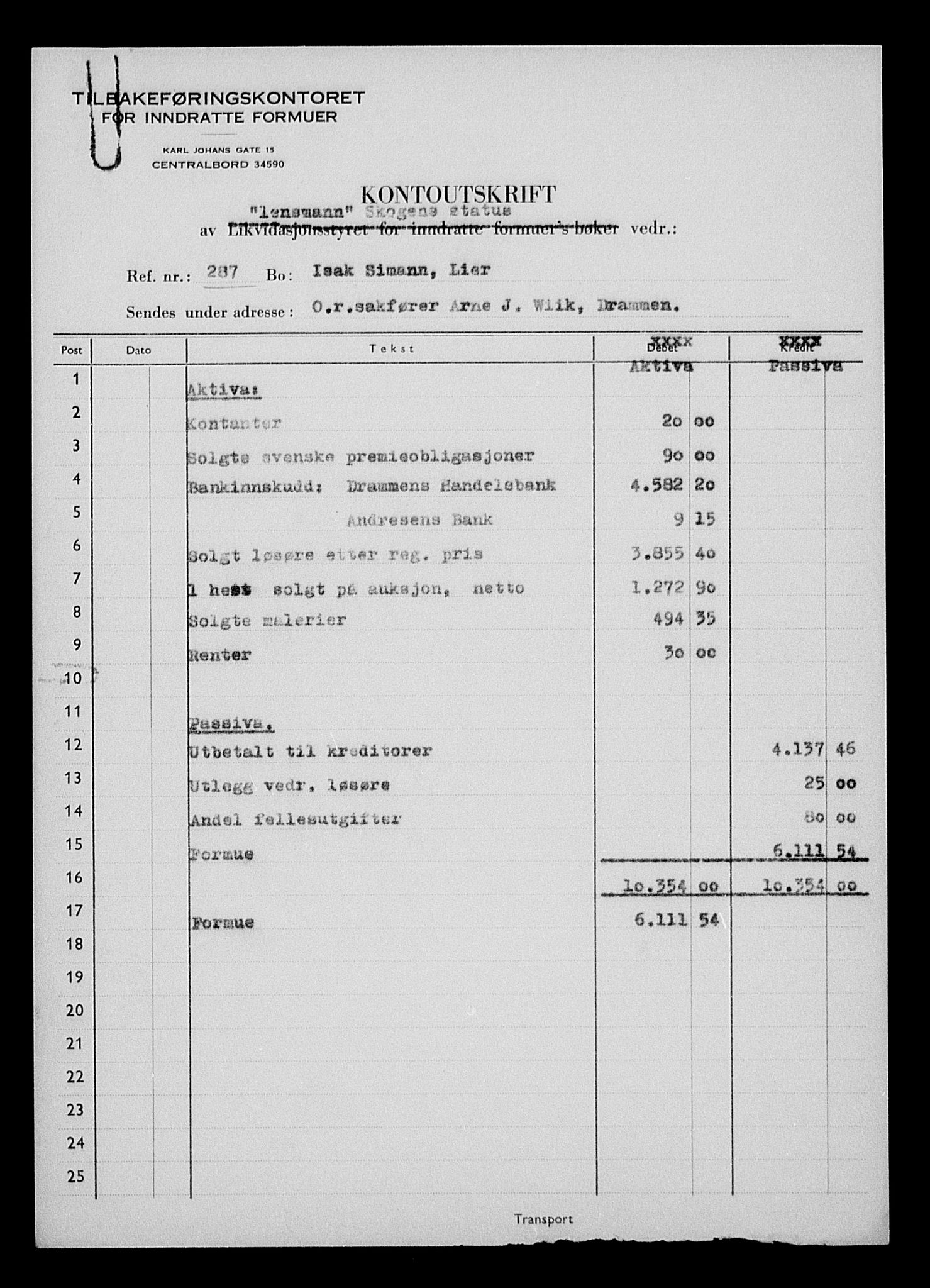 Justisdepartementet, Tilbakeføringskontoret for inndratte formuer, AV/RA-S-1564/H/Hc/Hcd/L1007: --, 1945-1947, p. 80