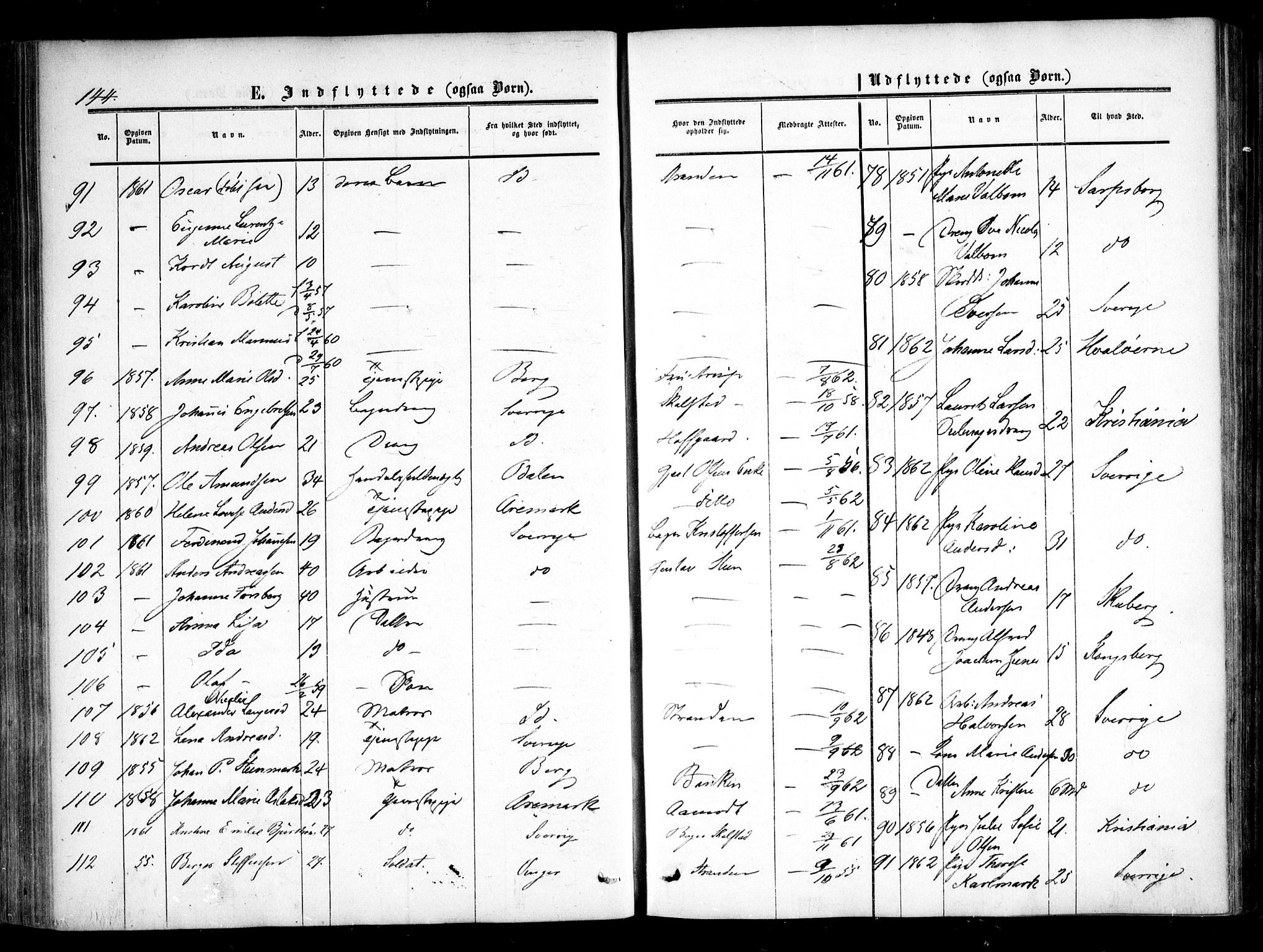 Halden prestekontor Kirkebøker, AV/SAO-A-10909/F/Fa/L0008: Parish register (official) no. I 8, 1857-1865, p. 144