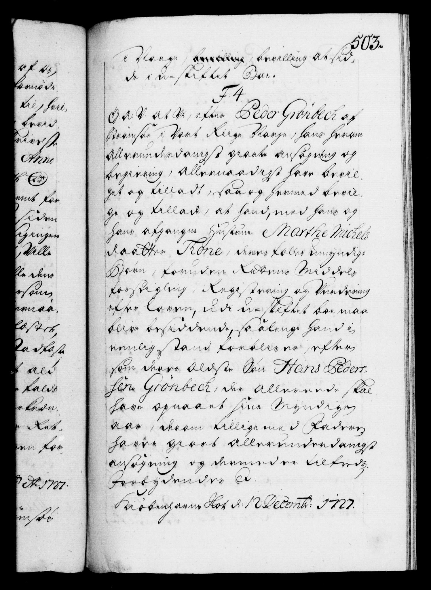 Danske Kanselli 1572-1799, AV/RA-EA-3023/F/Fc/Fca/Fcaa/L0025: Norske registre, 1726-1728, p. 503a