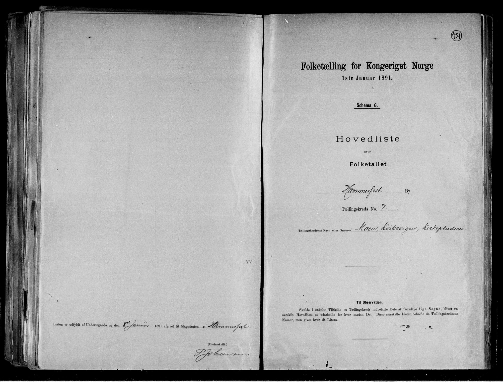 RA, 1891 census for 2001 Hammerfest, 1891, p. 17