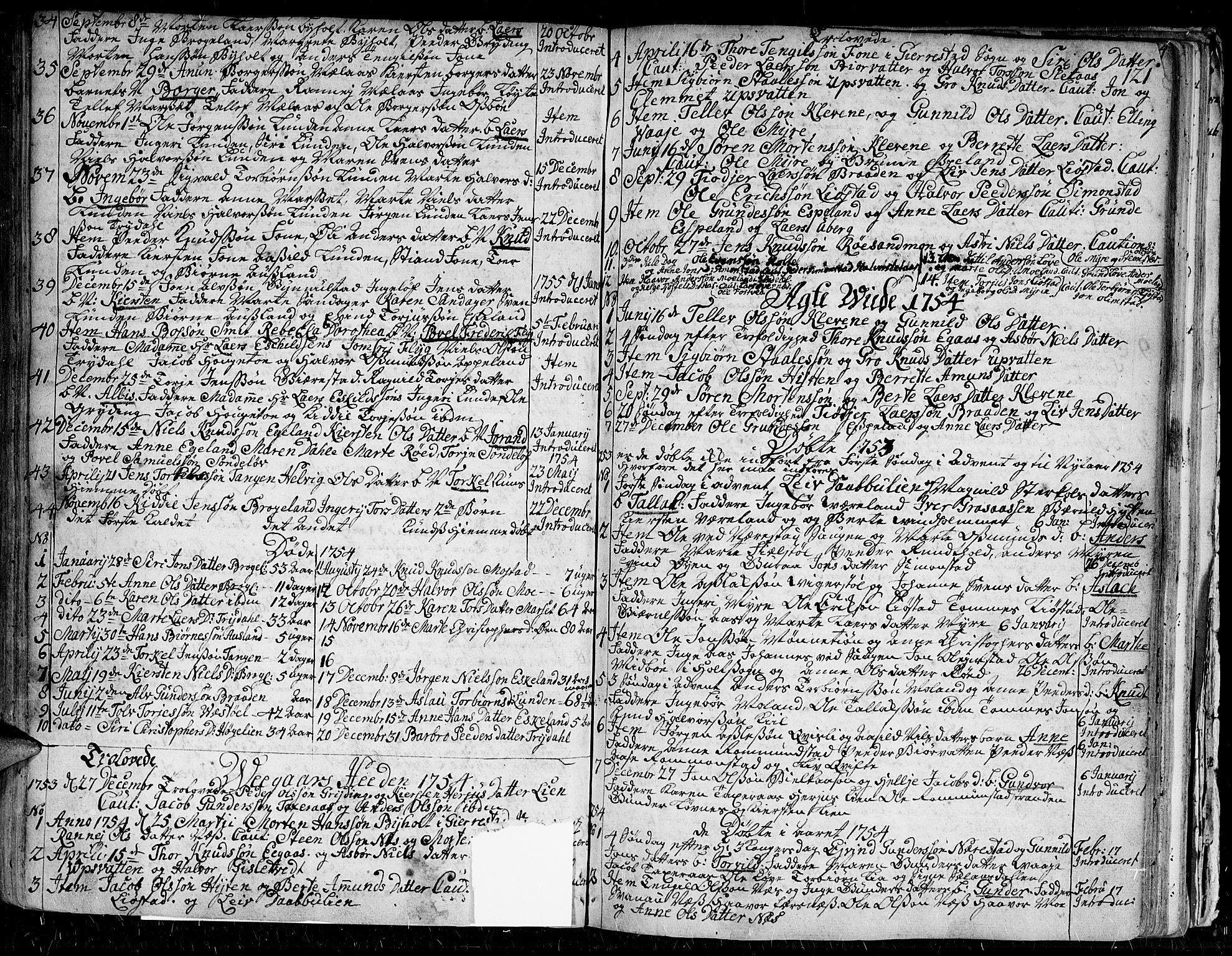 Gjerstad sokneprestkontor, SAK/1111-0014/F/Fa/Faa/L0002: Parish register (official) no. A 2, 1717-1779, p. 121