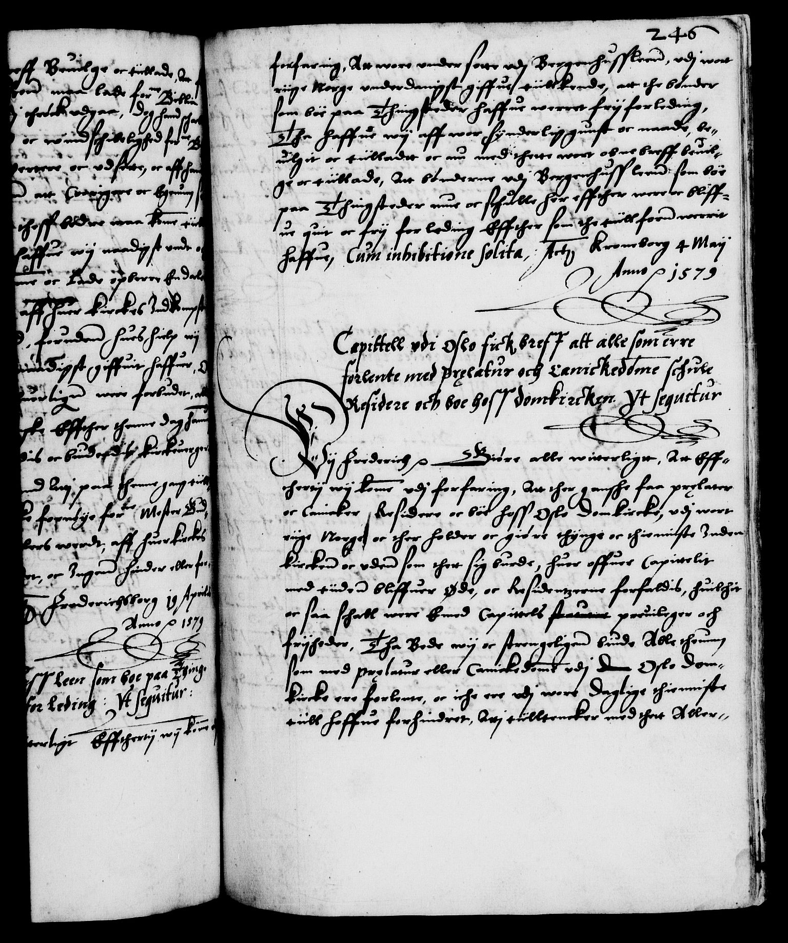 Danske Kanselli 1572-1799, RA/EA-3023/F/Fc/Fca/Fcaa/L0001: Norske registre (mikrofilm), 1572-1588, p. 246a