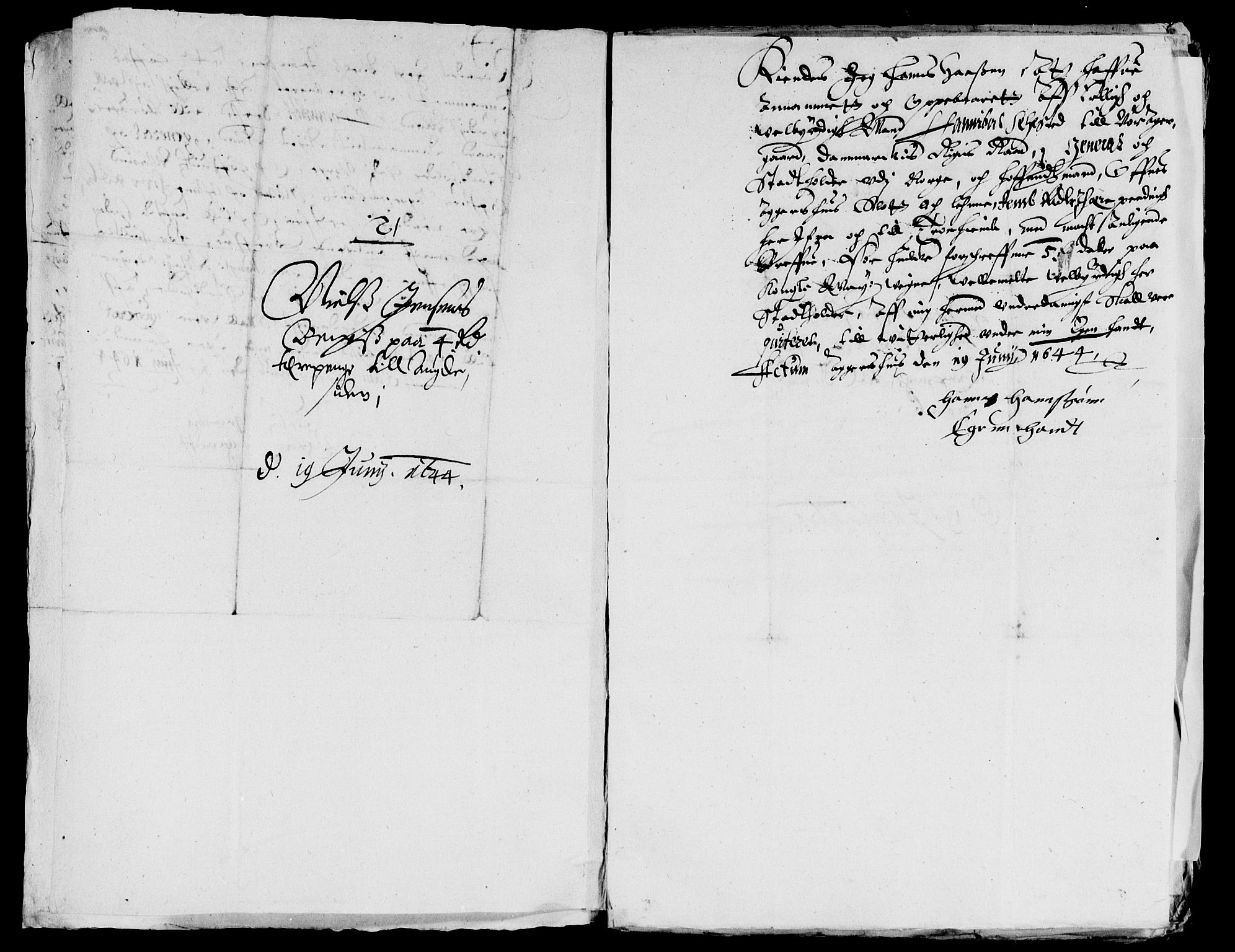 Rentekammeret inntil 1814, Reviderte regnskaper, Lensregnskaper, AV/RA-EA-5023/R/Rb/Rba/L0180: Akershus len, 1644-1645