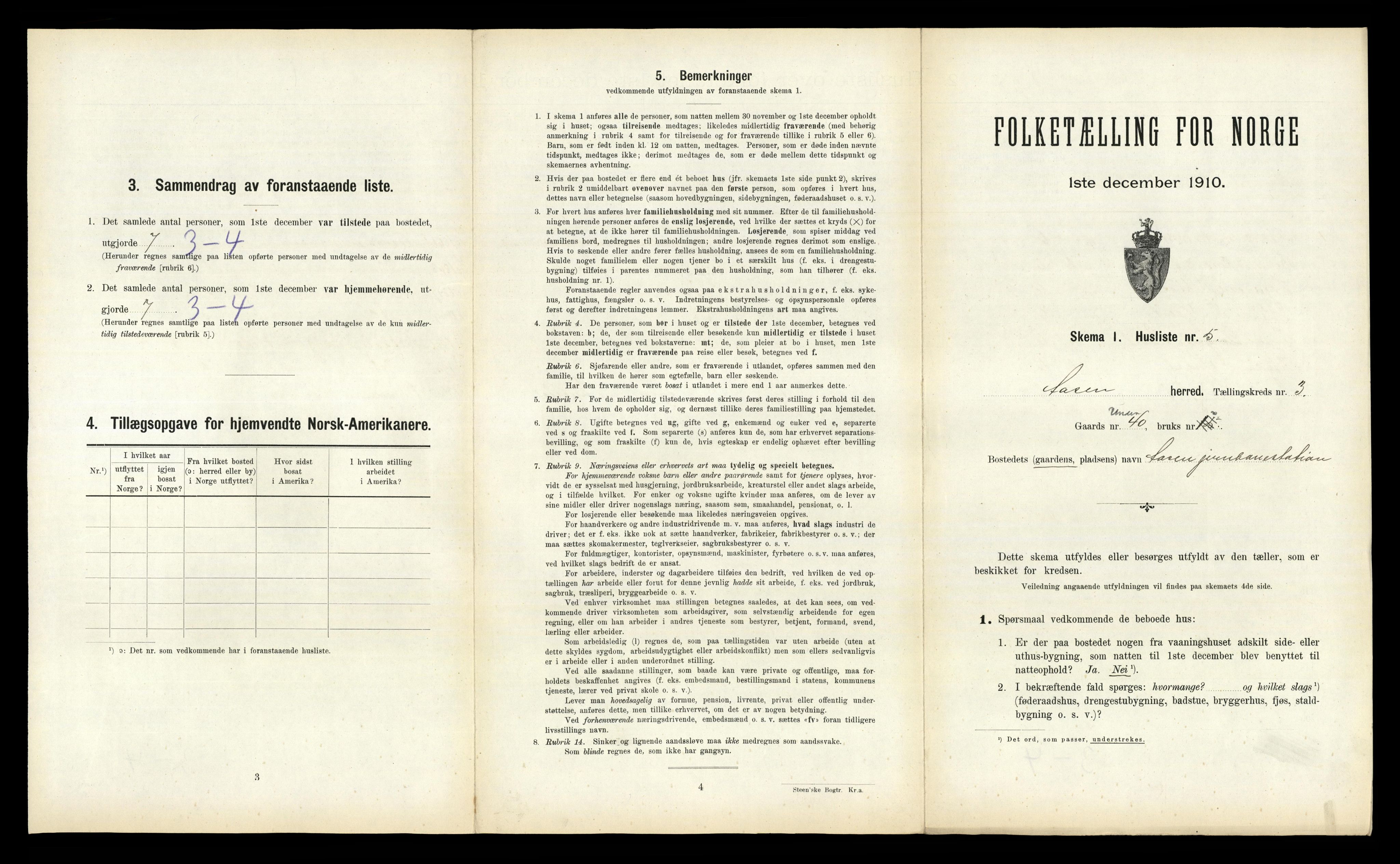 RA, 1910 census for Åsen, 1910, p. 272