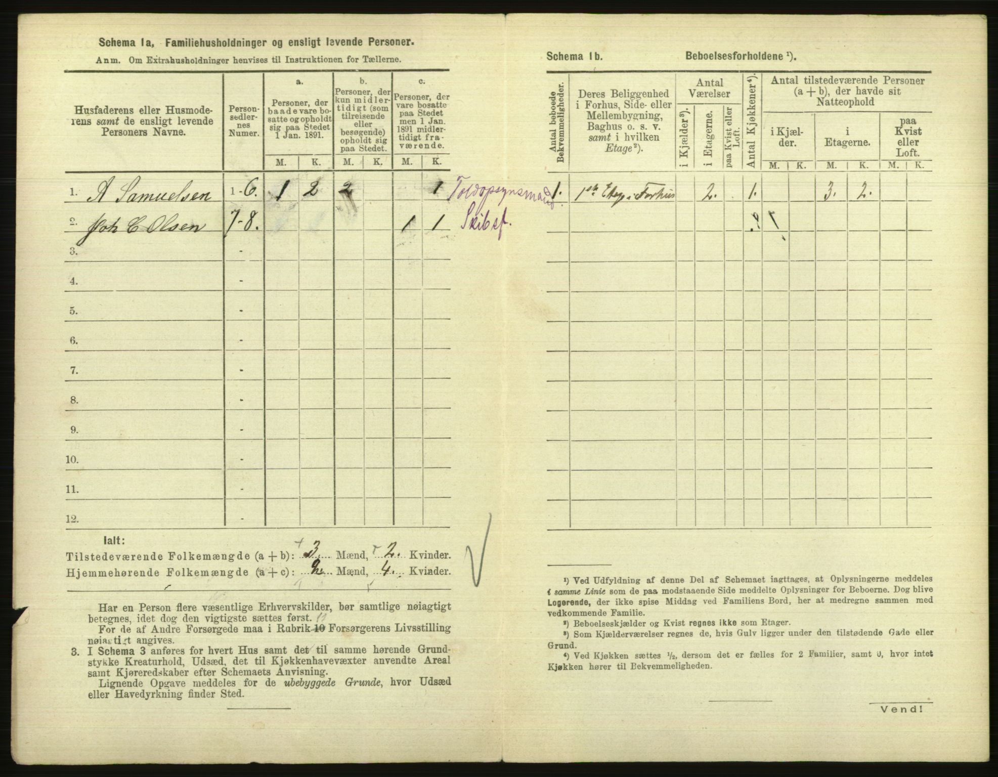 RA, 1891 census for 1001 Kristiansand, 1891, p. 883