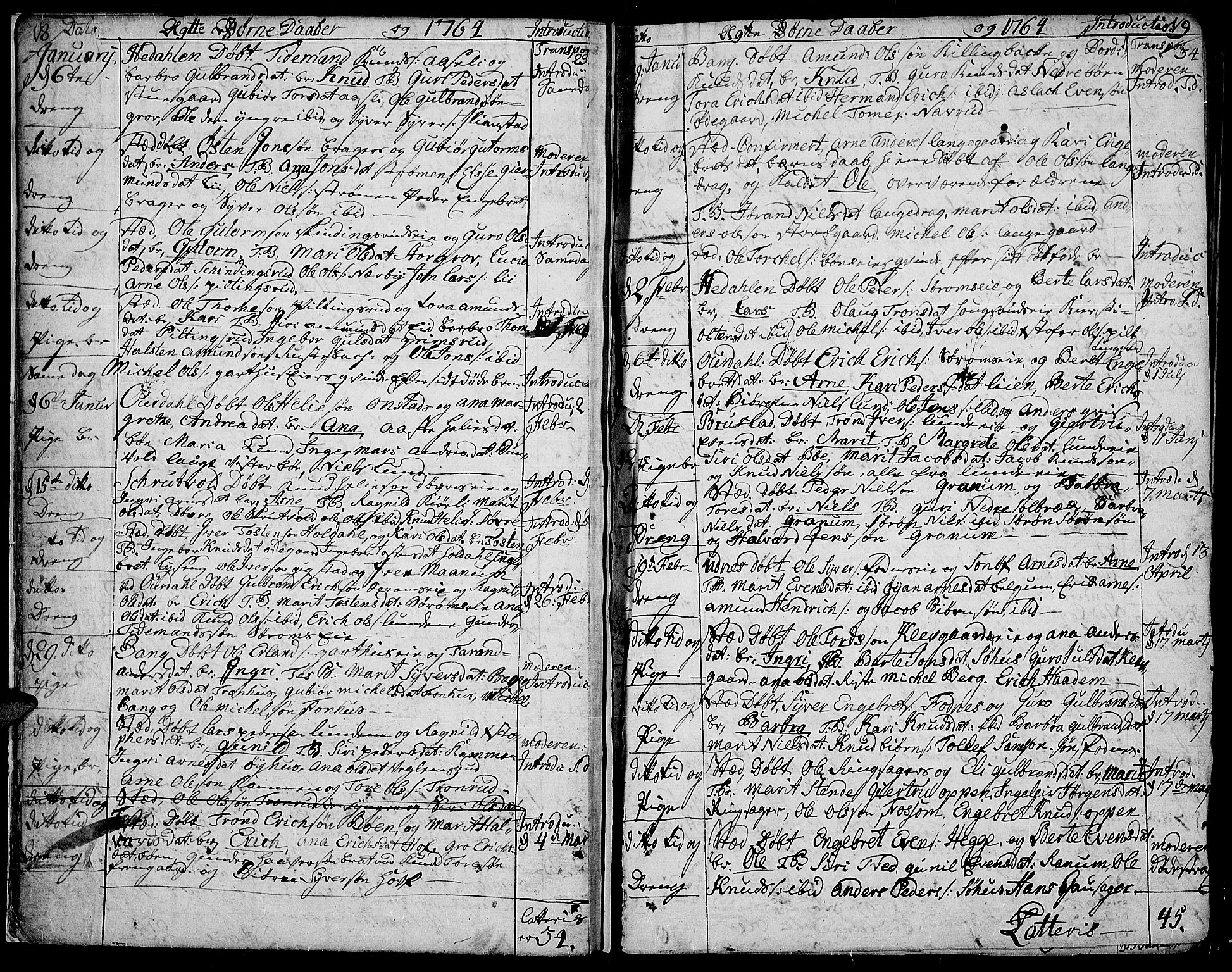 Aurdal prestekontor, SAH/PREST-126/H/Ha/Haa/L0005: Parish register (official) no. 5, 1763-1781, p. 18-19