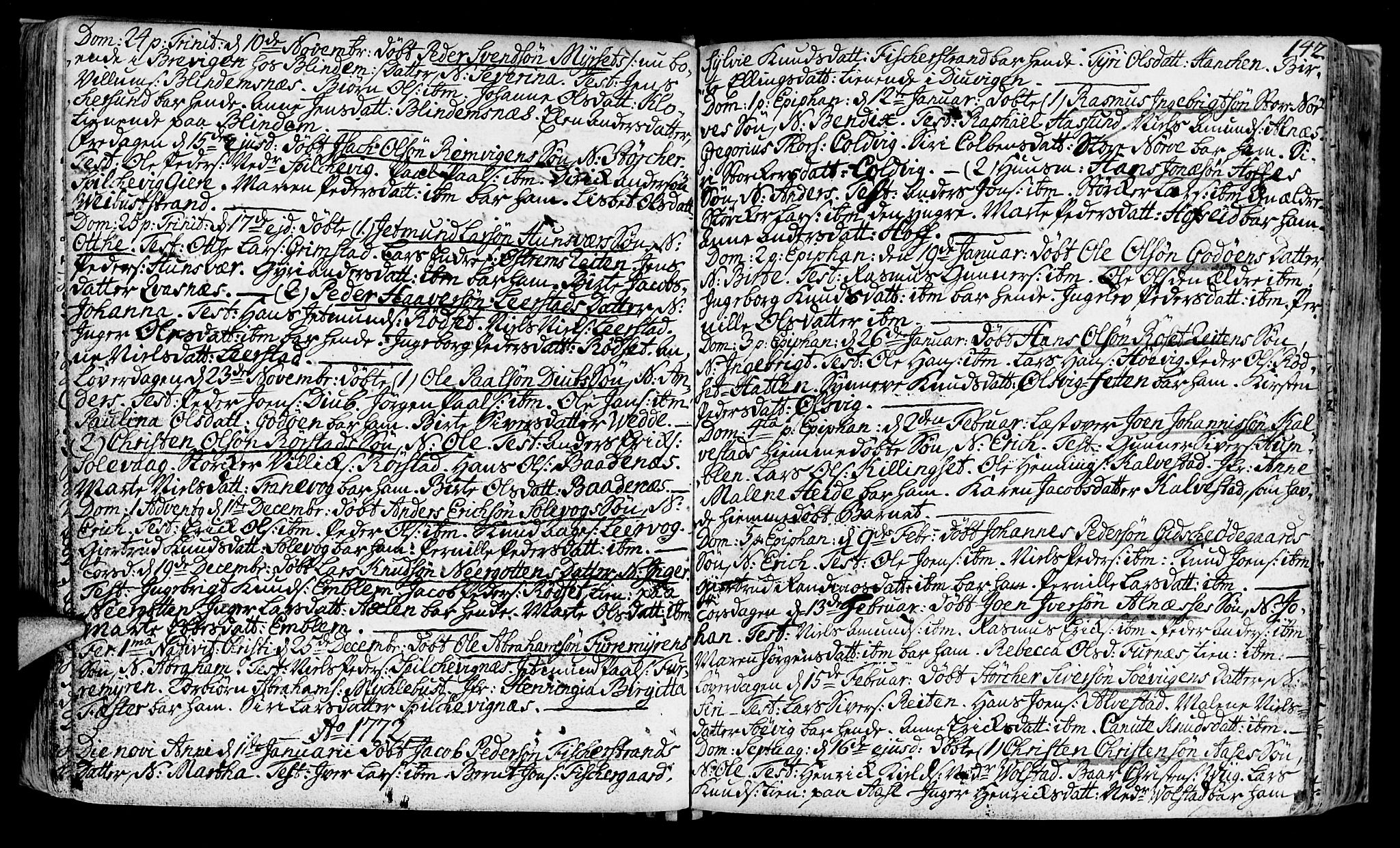 Ministerialprotokoller, klokkerbøker og fødselsregistre - Møre og Romsdal, AV/SAT-A-1454/528/L0392: Parish register (official) no. 528A03, 1762-1800, p. 142