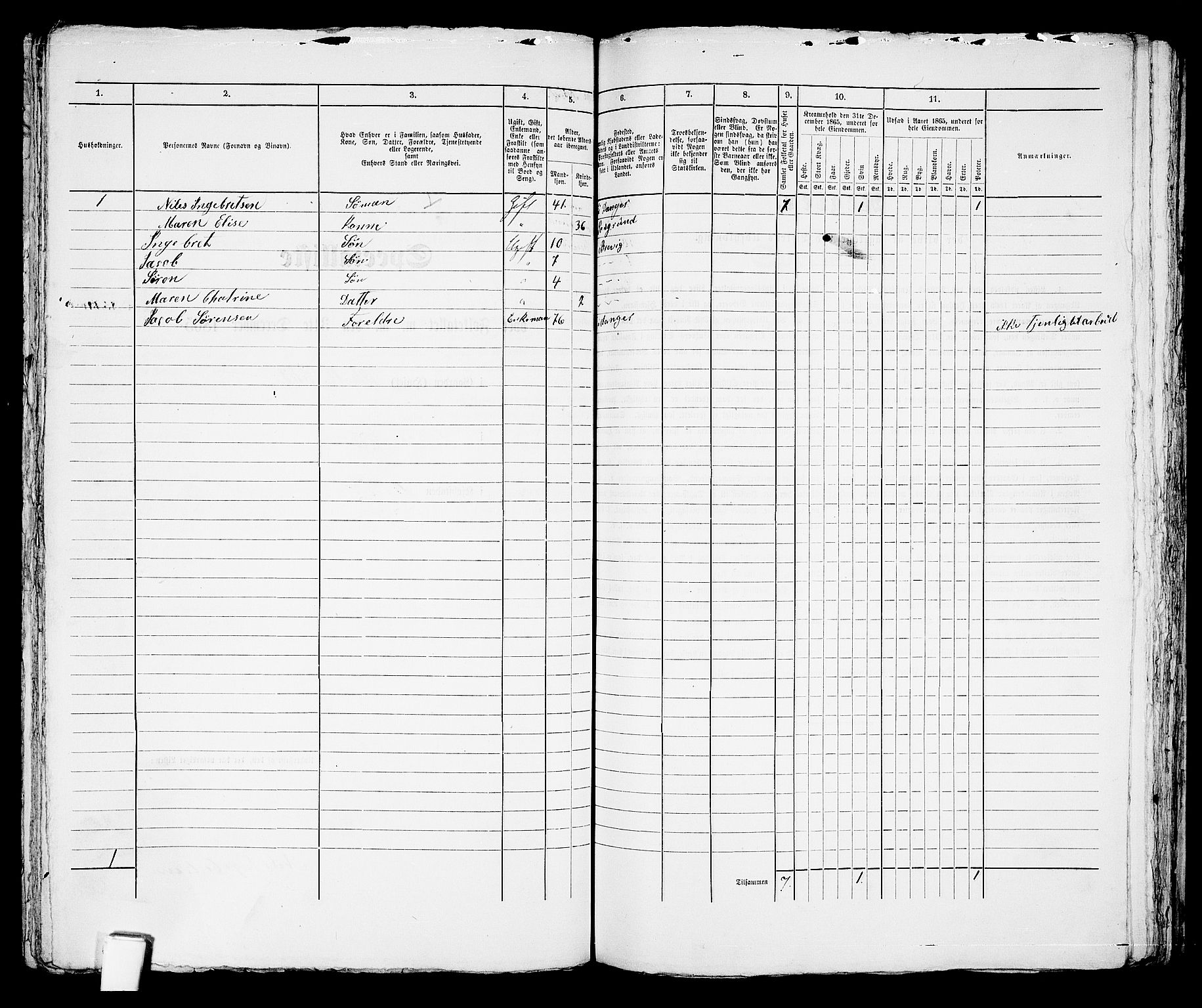 RA, 1865 census for Brevik, 1865, p. 247