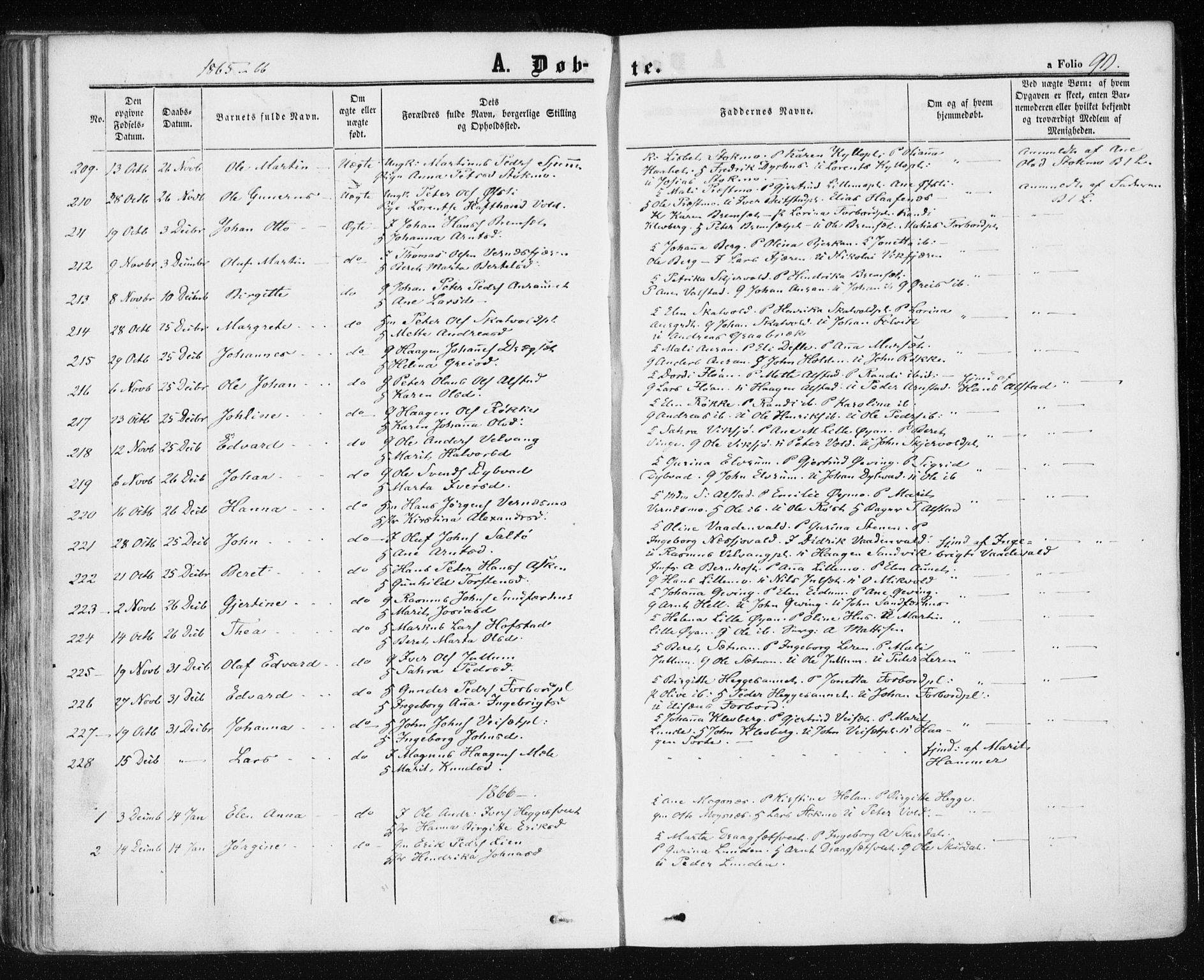 Ministerialprotokoller, klokkerbøker og fødselsregistre - Nord-Trøndelag, SAT/A-1458/709/L0075: Parish register (official) no. 709A15, 1859-1870, p. 90