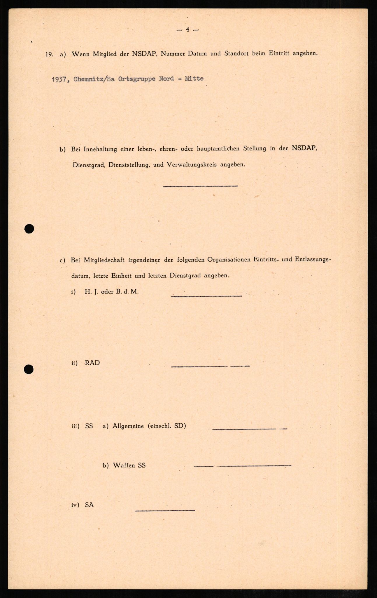 Forsvaret, Forsvarets overkommando II, RA/RAFA-3915/D/Db/L0007: CI Questionaires. Tyske okkupasjonsstyrker i Norge. Tyskere., 1945-1946, p. 84