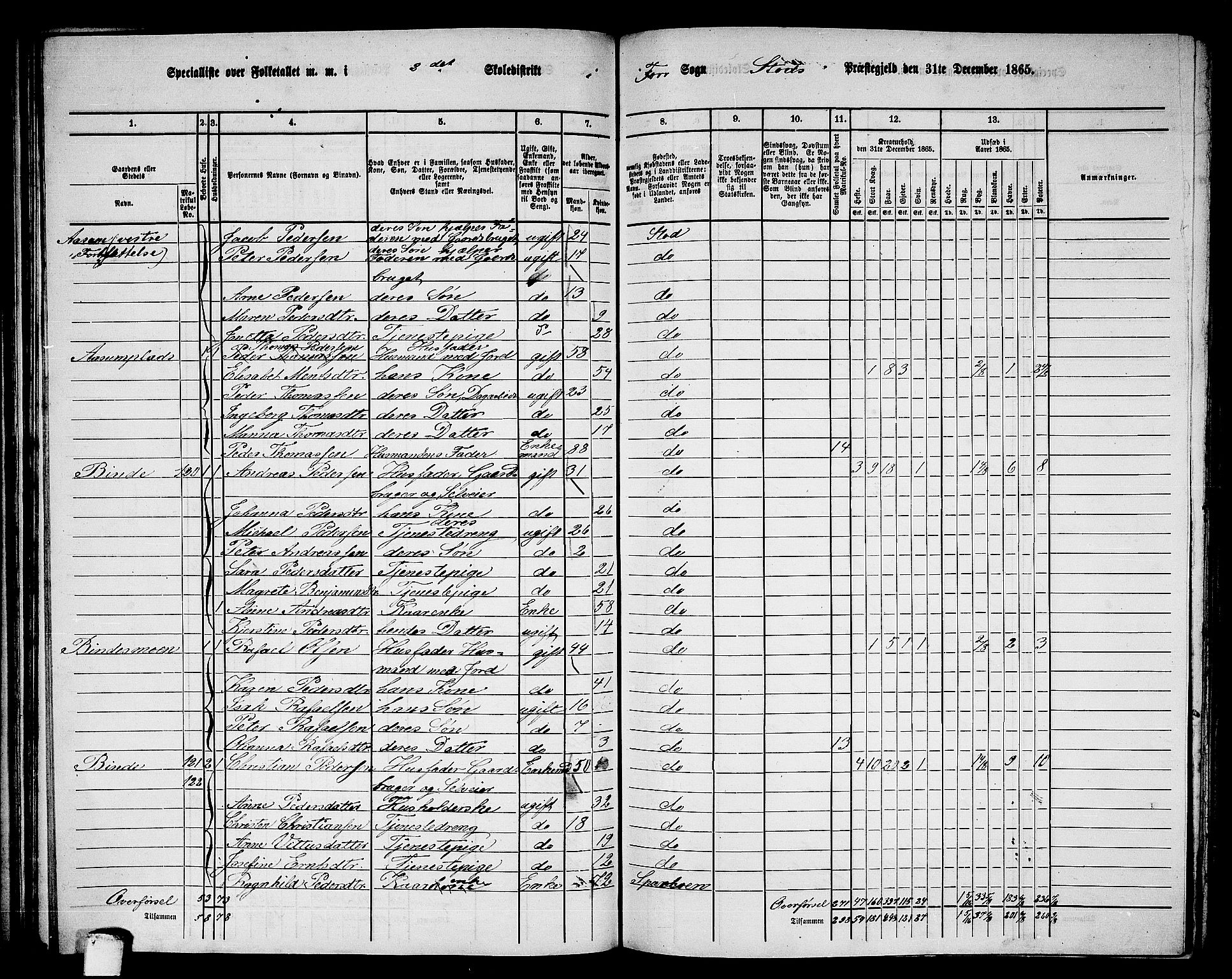 RA, 1865 census for Stod, 1865, p. 94