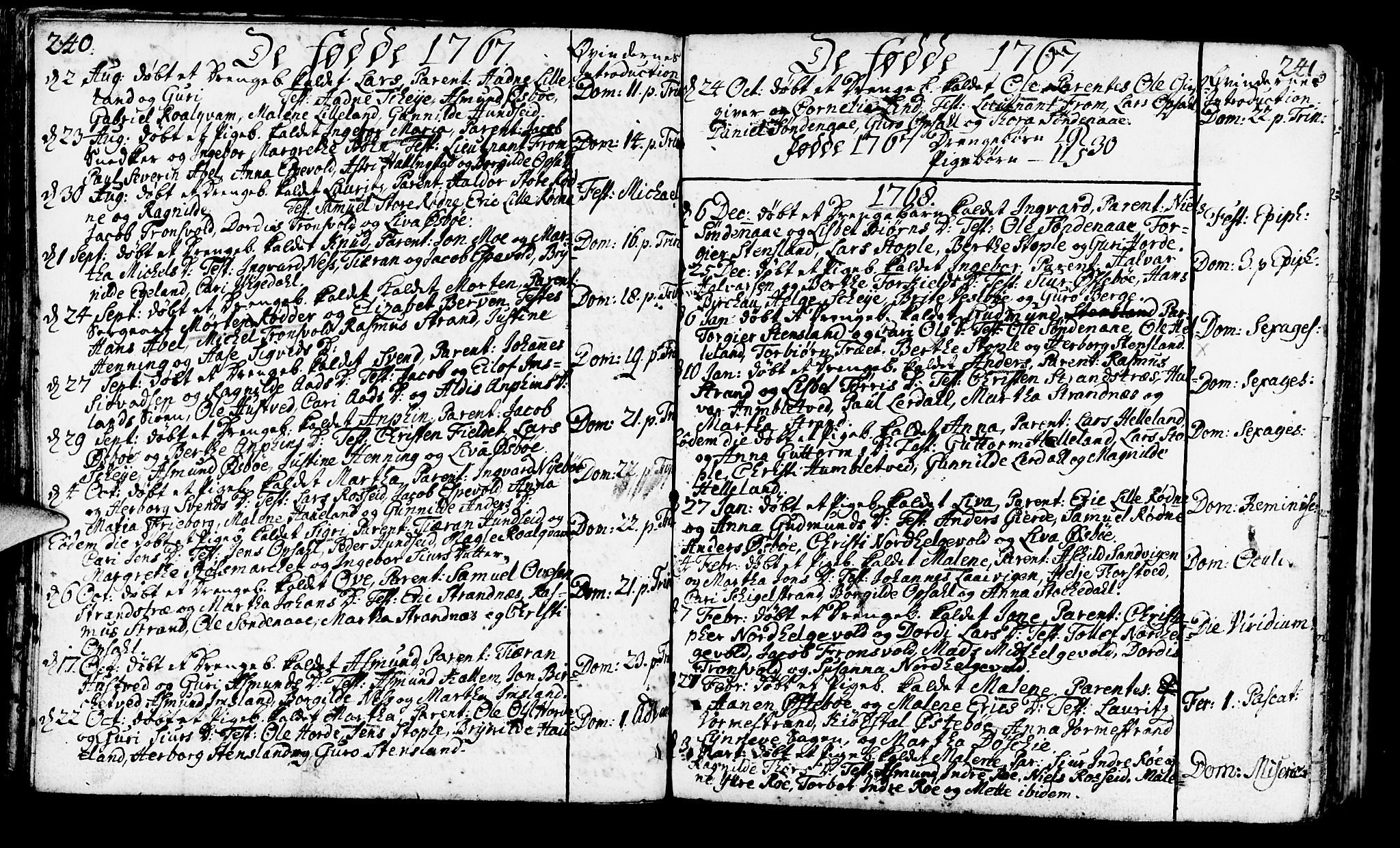 Vikedal sokneprestkontor, AV/SAST-A-101840/01/IV: Parish register (official) no. A 1, 1737-1778, p. 240-241