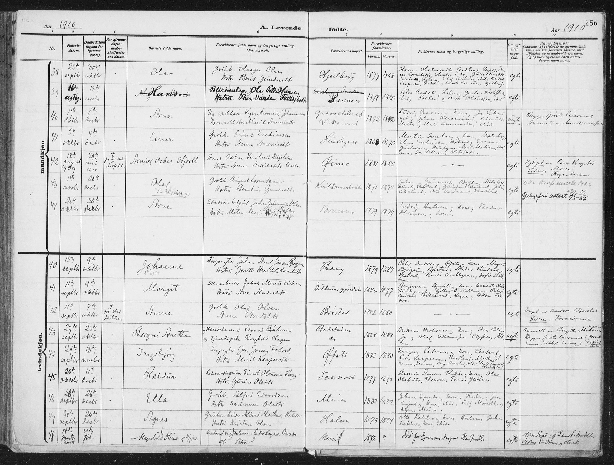 Ministerialprotokoller, klokkerbøker og fødselsregistre - Nord-Trøndelag, SAT/A-1458/709/L0082: Parish register (official) no. 709A22, 1896-1916, p. 256