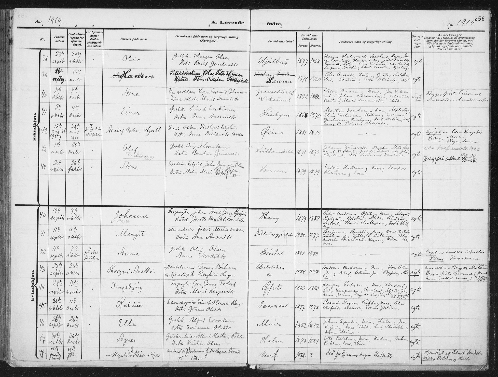 Ministerialprotokoller, klokkerbøker og fødselsregistre - Nord-Trøndelag, AV/SAT-A-1458/709/L0082: Parish register (official) no. 709A22, 1896-1916, p. 256