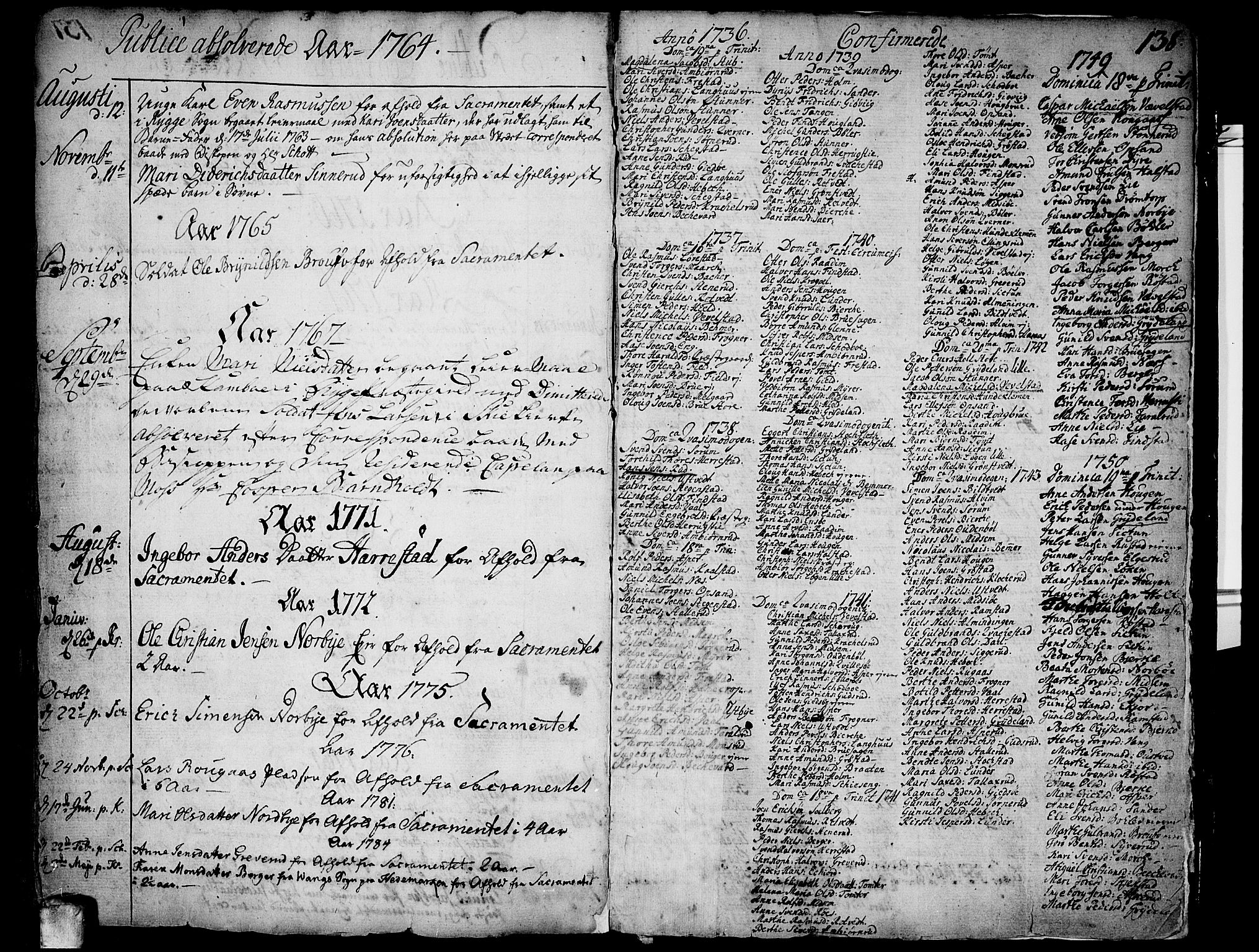 Kråkstad prestekontor Kirkebøker, SAO/A-10125a/F/Fa/L0001: Parish register (official) no. I 1, 1736-1785, p. 138