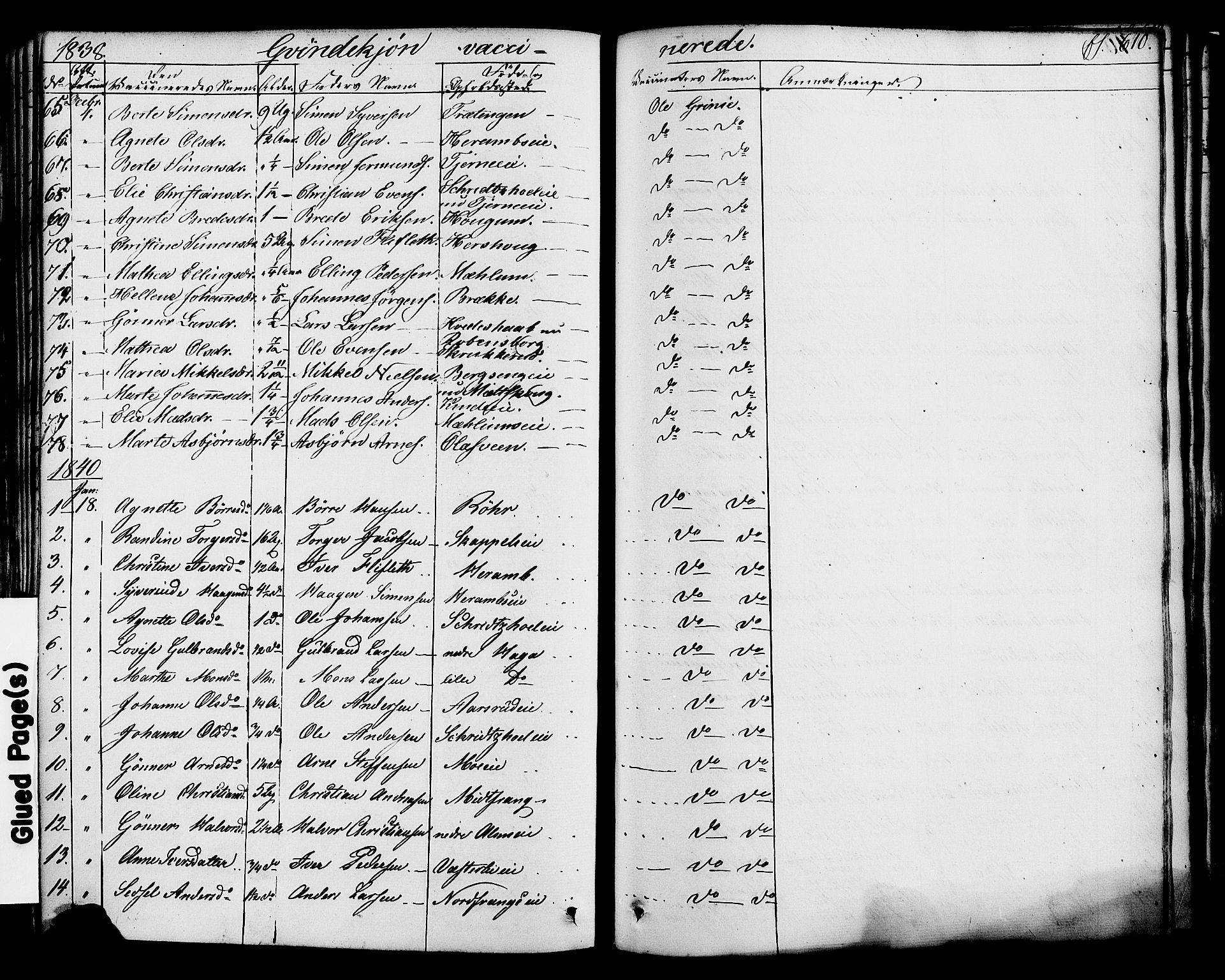 Ringsaker prestekontor, SAH/PREST-014/K/Ka/L0008: Parish register (official) no. 8, 1837-1850, p. 610
