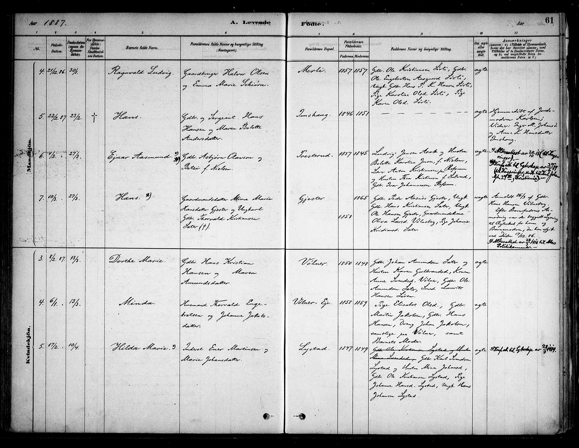 Sørum prestekontor Kirkebøker, AV/SAO-A-10303/F/Fa/L0007: Parish register (official) no. I 7, 1878-1914, p. 61