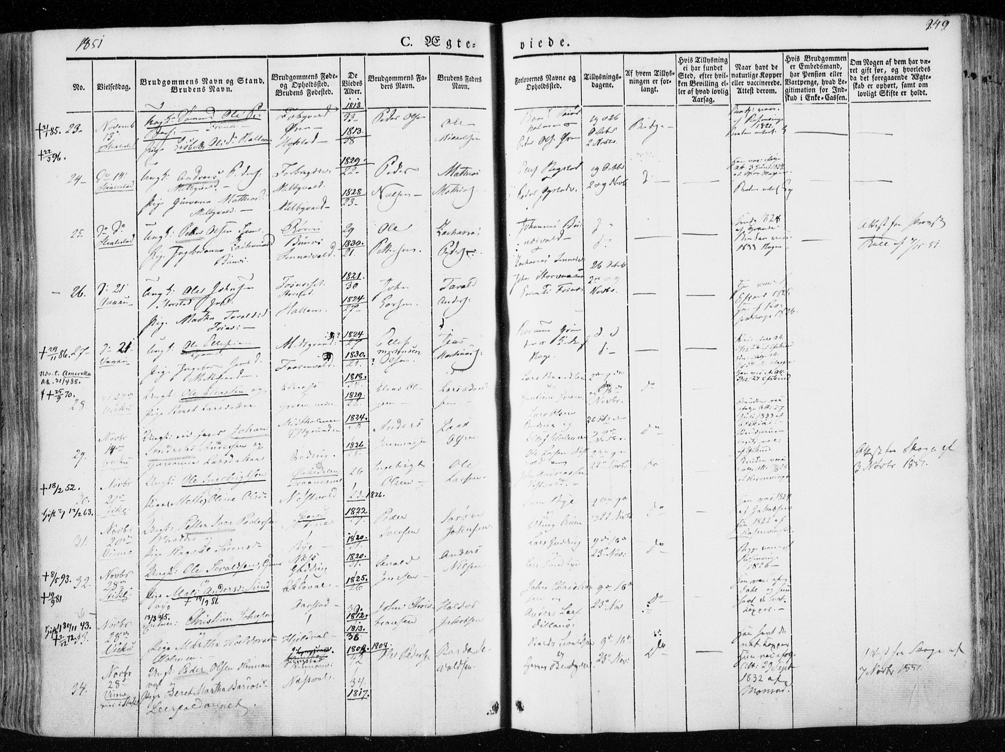 Ministerialprotokoller, klokkerbøker og fødselsregistre - Nord-Trøndelag, AV/SAT-A-1458/723/L0239: Parish register (official) no. 723A08, 1841-1851, p. 249