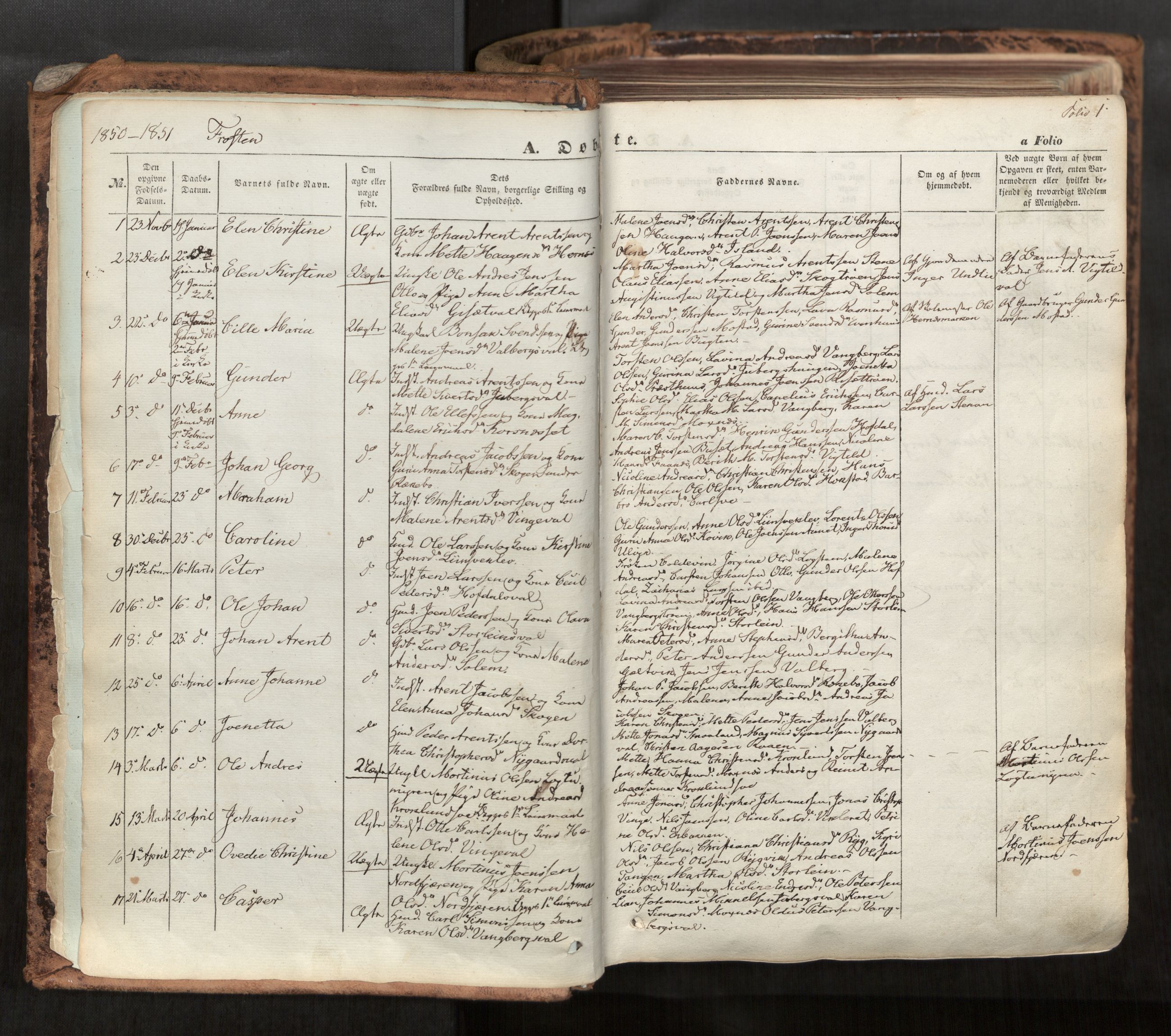 Ministerialprotokoller, klokkerbøker og fødselsregistre - Nord-Trøndelag, SAT/A-1458/713/L0116: Parish register (official) no. 713A07, 1850-1877, p. 1