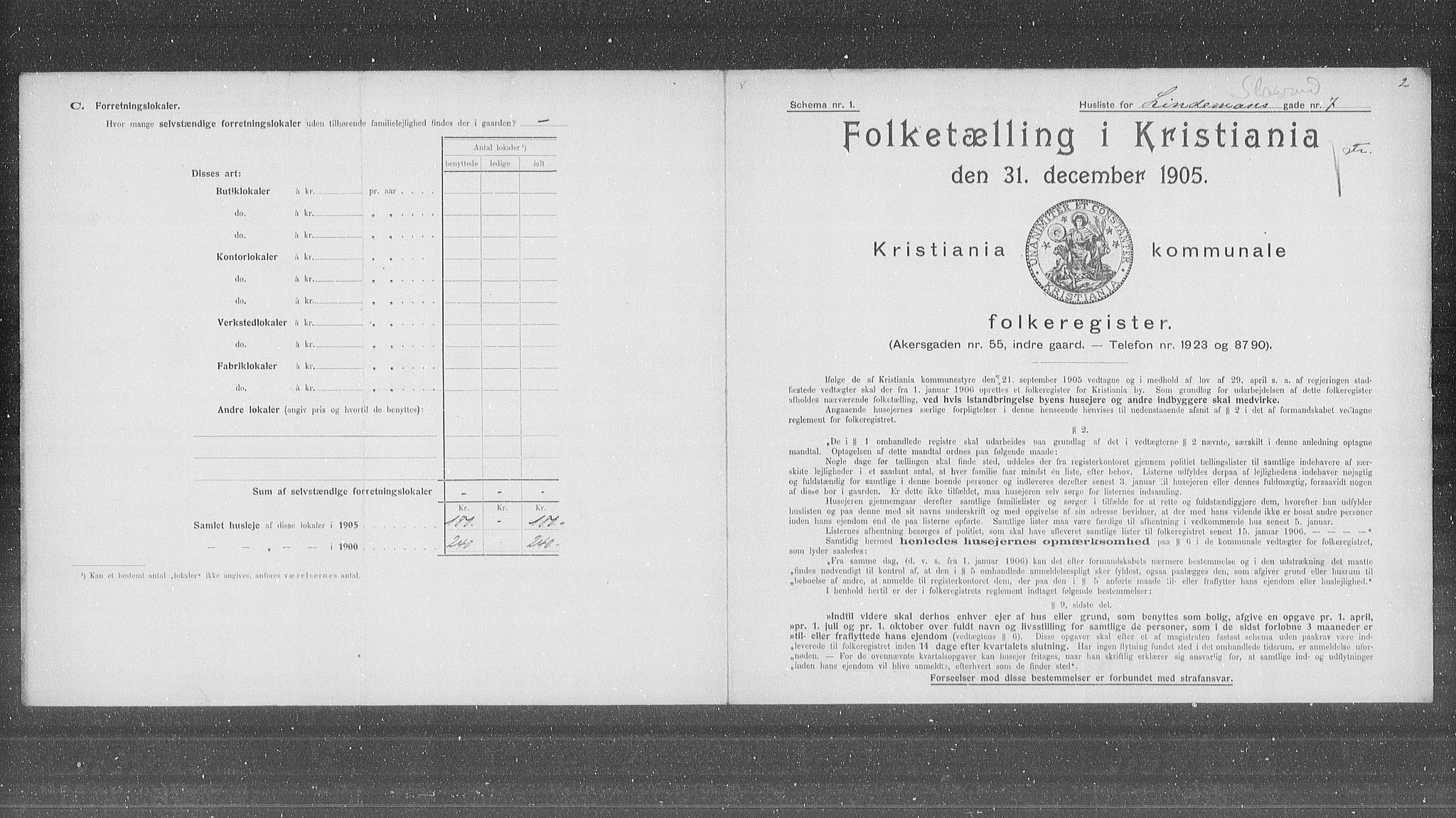 OBA, Municipal Census 1905 for Kristiania, 1905, p. 30313