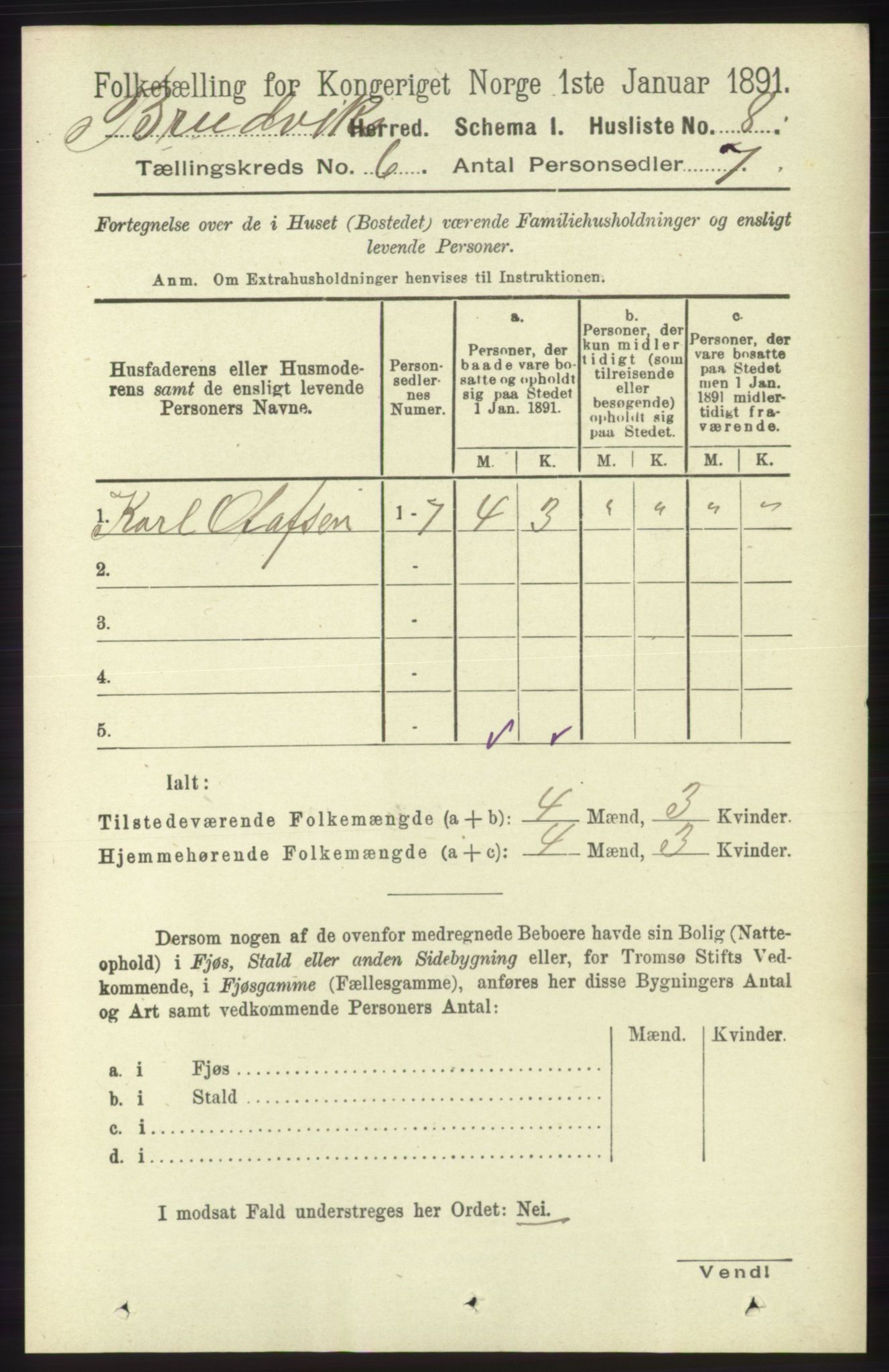 RA, 1891 census for 1251 Bruvik, 1891, p. 1735