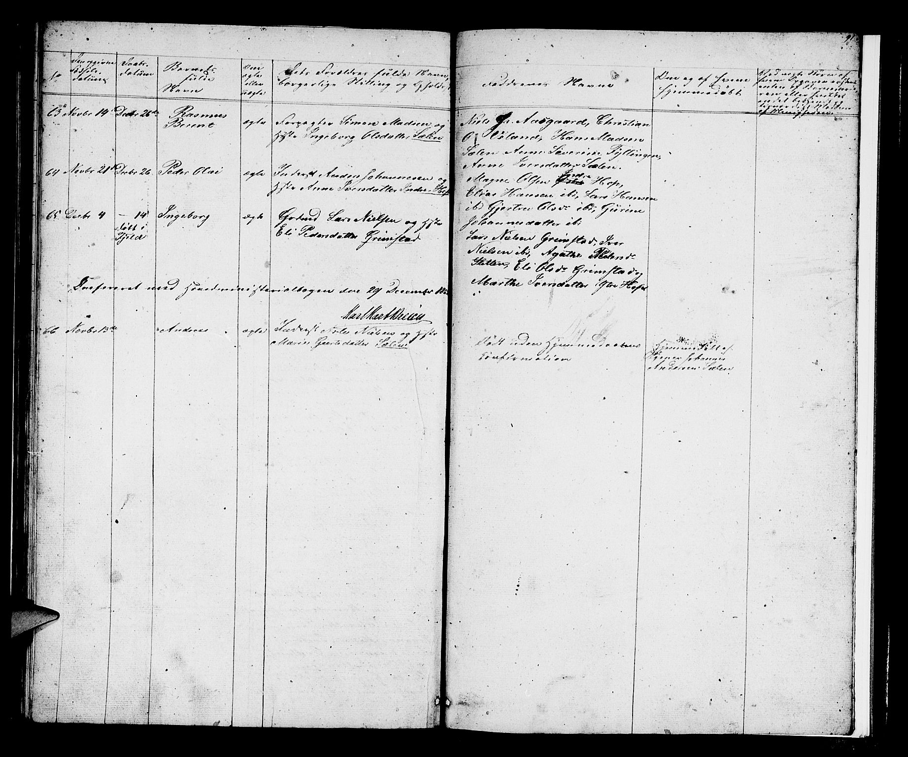 Birkeland Sokneprestembete, SAB/A-74601/H/Hab: Parish register (copy) no. A 1, 1853-1862, p. 91