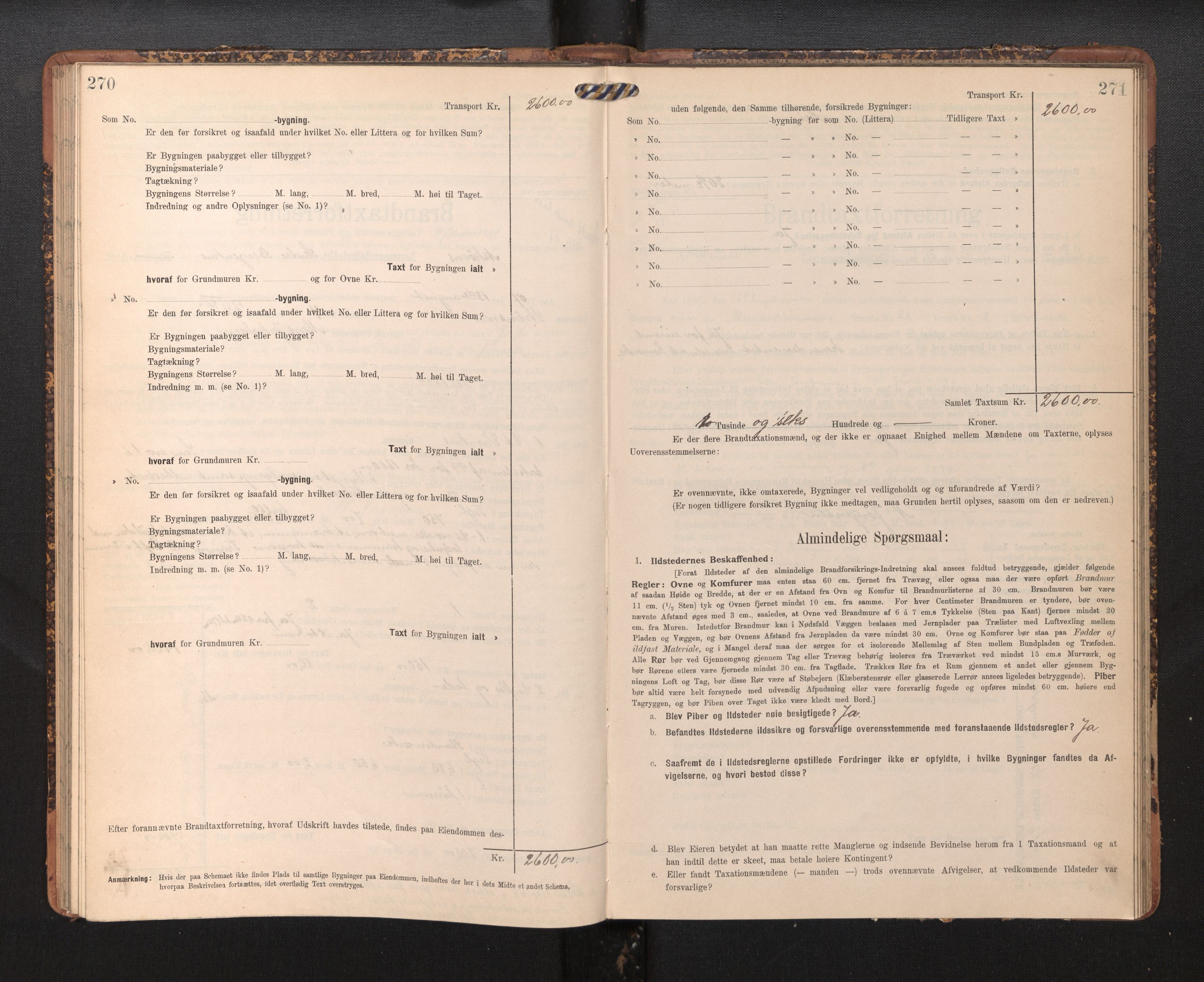 Lensmannen i Askøy, AV/SAB-A-31001/0012/L0005: Branntakstprotokoll, skjematakst, 1907-1915, p. 270-271