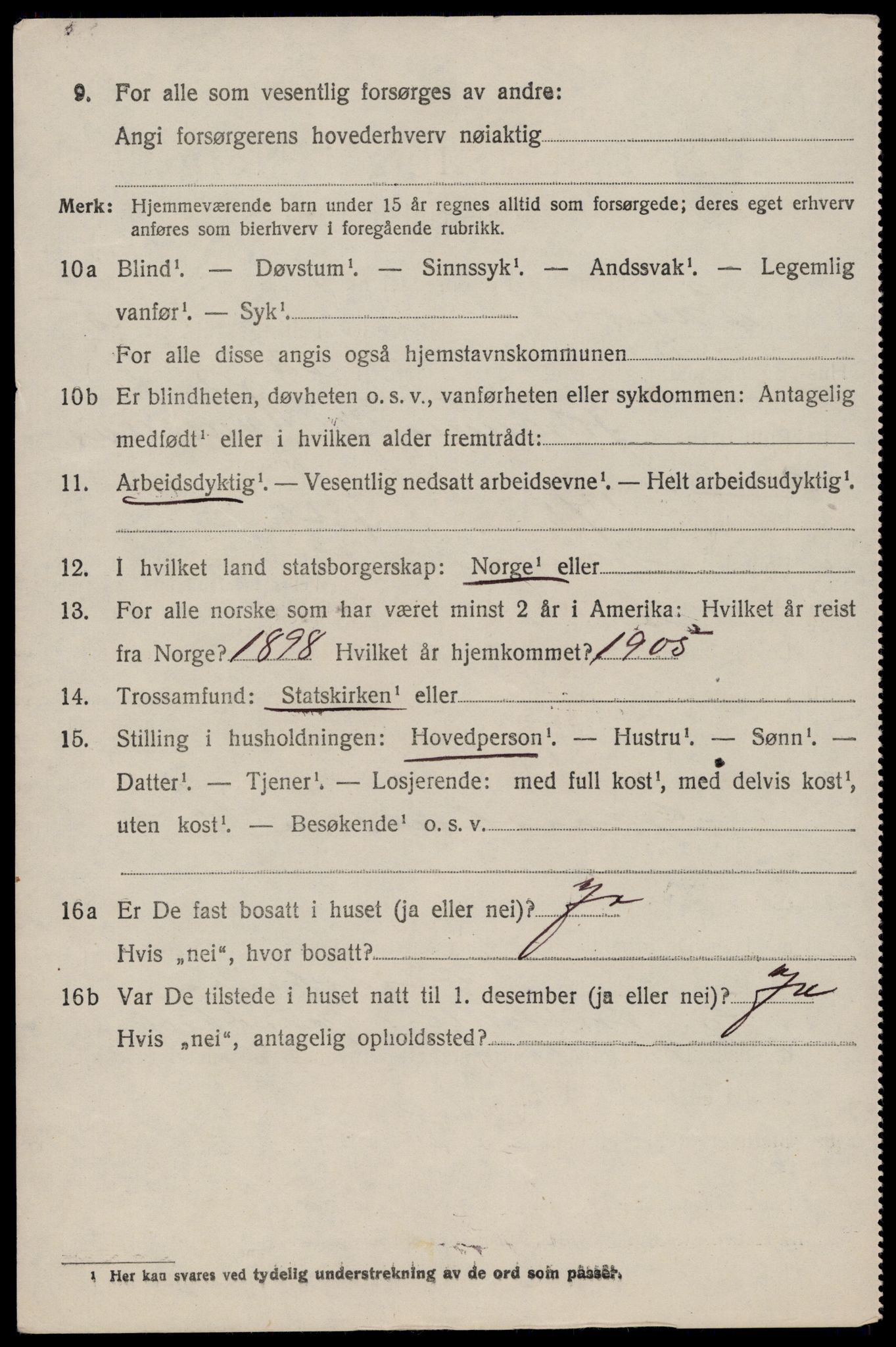 SAST, 1920 census for Sauda, 1920, p. 3711